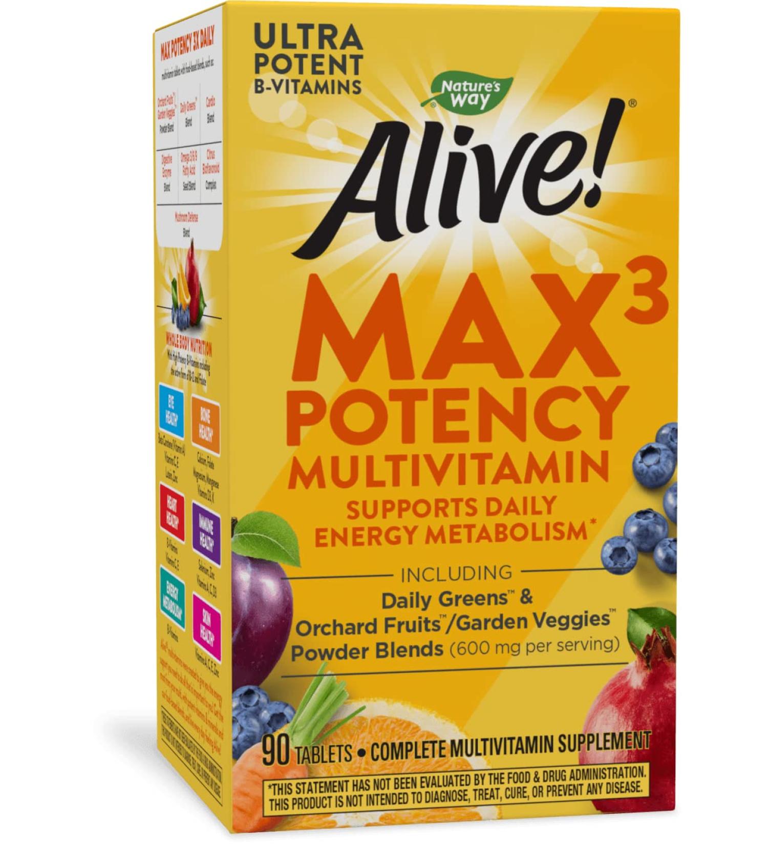 Nature's Way Alive! Max3 Daily Multi-Vitamin 90 Tablets - Best Daily Nutrition - Buy Online on GoSupps.com