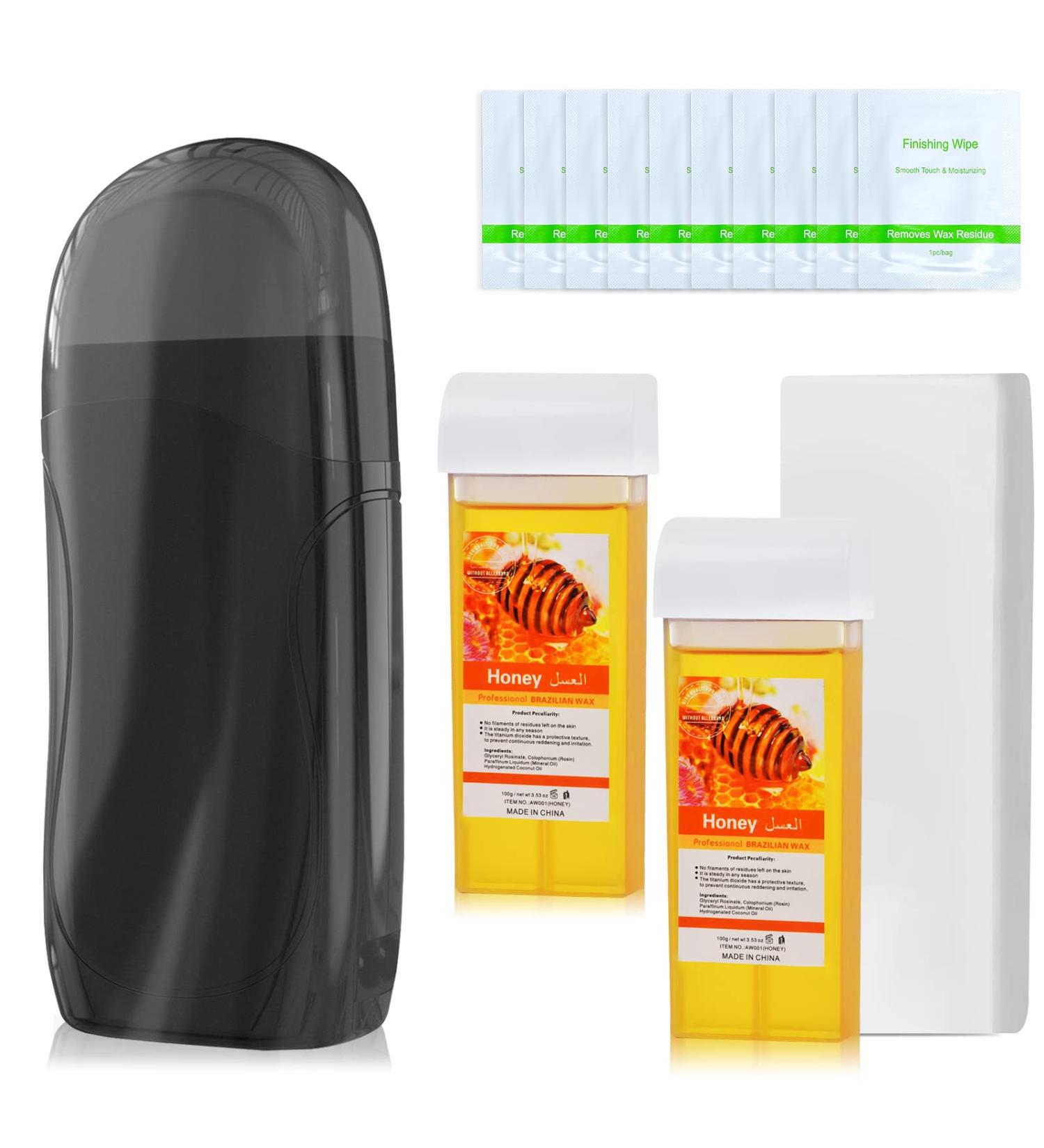 Roll on Wax Kit for Quick Hair Removal at Home - 2pc Honey Wax Cartridges | Hair Removal Wax Roller for Men and Women - Buy Online on GoSupps.com