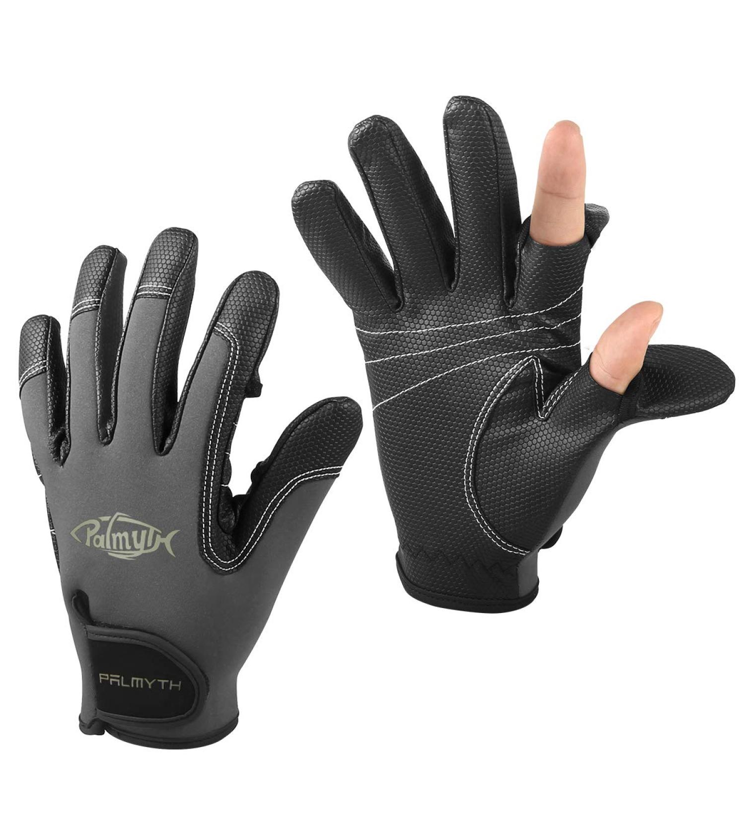 Palmyth Neoprene Fishing Gloves for Men and Women 2 Cut Fingers Flexible Great for Photography Fly Fishing Ice Fishing Running Touchscreen Texting Hiking Jogging Cycling Walking Dark Grey Large - Buy Online on GoSupps.com