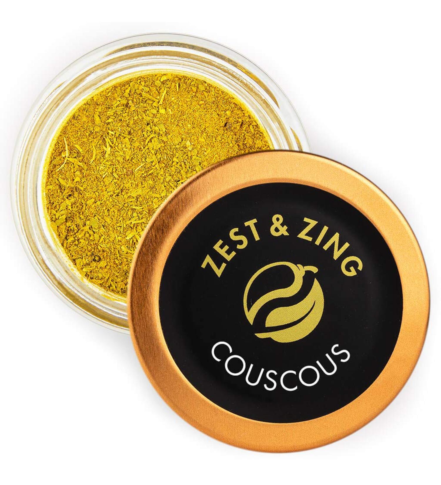 Couscous Spice Blend 27g - Premium Blends by ZEST & ZING | Fragrant and Fresh Spice Mix in Stackable Jar - Buy Online on GoSupps.com