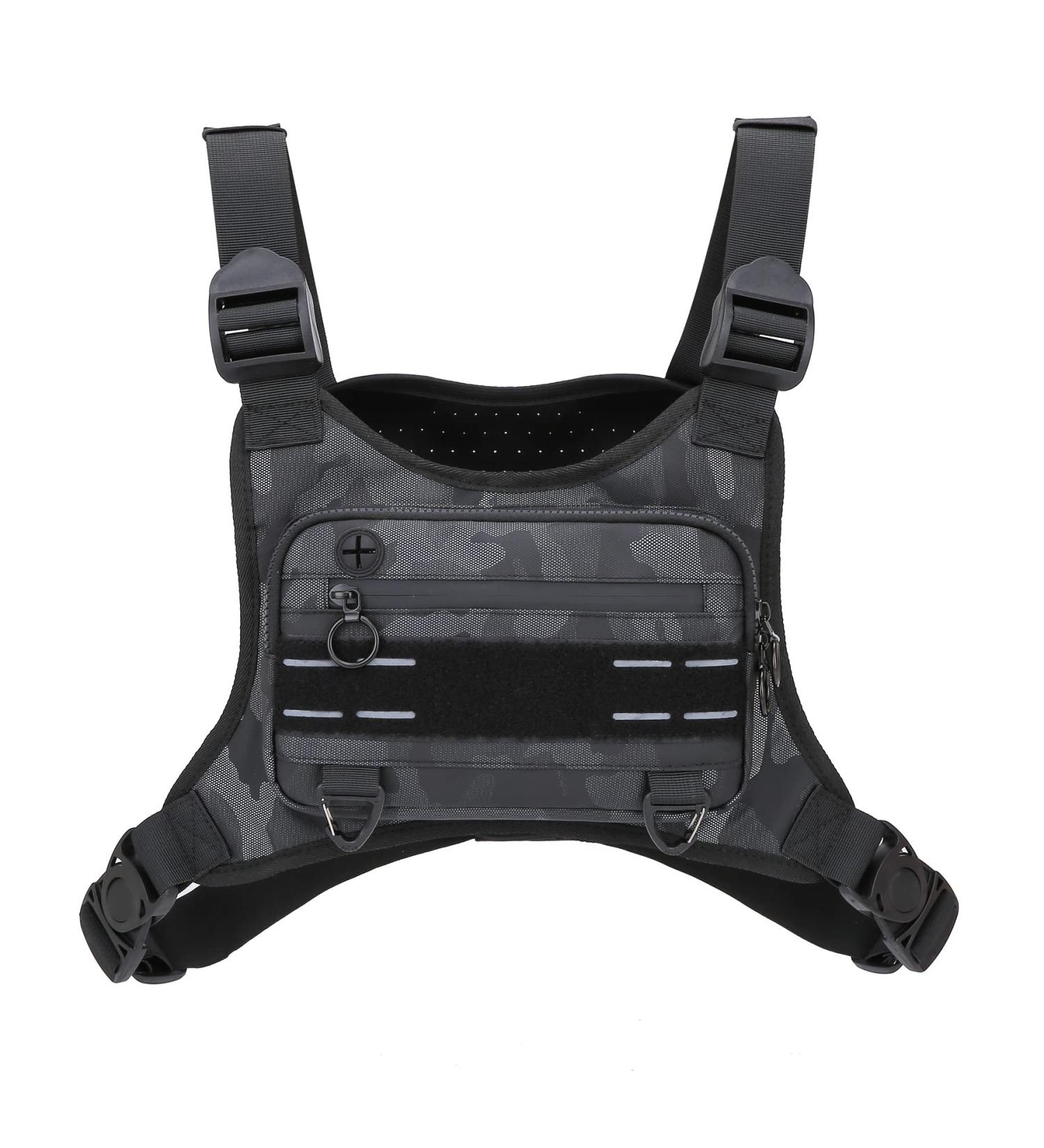 Muserise Sports Chest Bag for Men - Water Resistant Lightweight Front Chest Pack with Phone Holder - Ideal for Workouts, Running, Cycling - Camo Design (MU05) - Buy Online on GoSupps.com