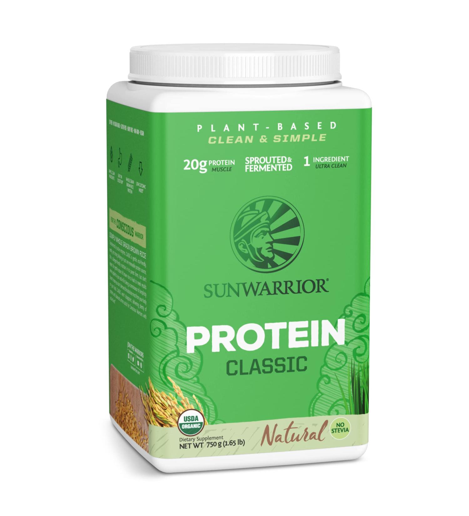 Sunwarrior Brown Rice Vegan Protein Powder - Raw Plant-Based, Gluten-Free, Low Carb, 30 Servings, 750g - Buy Online on GoSupps.com