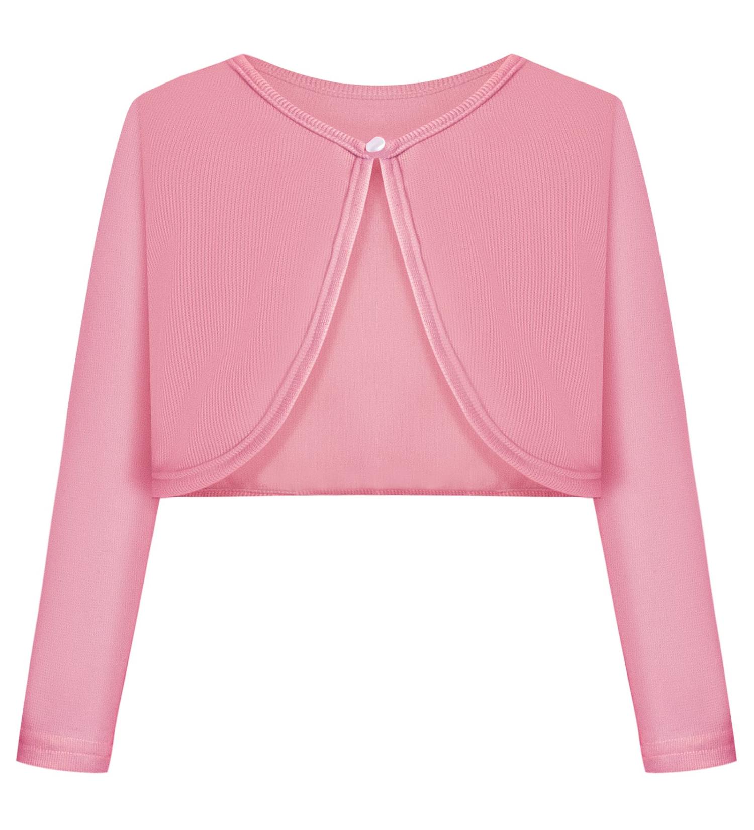 BONNY BILLY Girls Cotton Knitted Cardigan Long Sleeve Shrug - Pink, 7-8 Years | Kids Clothing - Buy Online on GoSupps.com