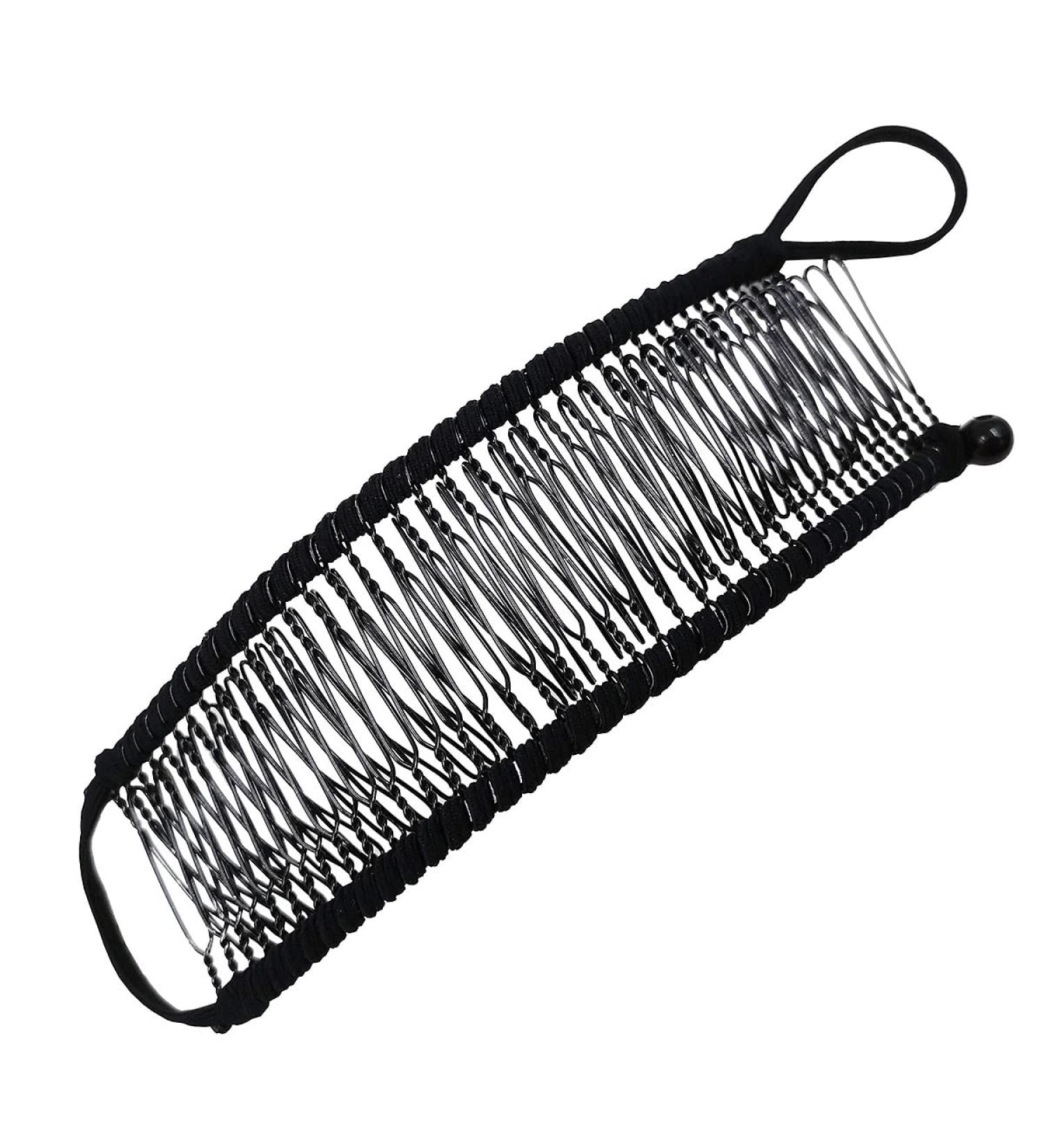 Black Large Banana Hair Clips Set - 40 Combs for Natural Curly Thick Hair, Stretch & Adjust, Comfy, Damage-Free, All-Day Hold - Ponytail Style - Buy Online on GoSupps.com
