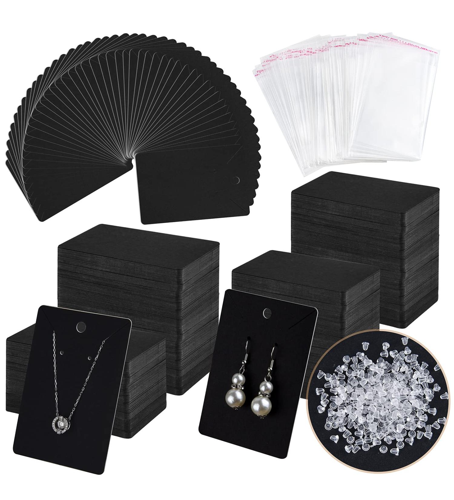 MIAHART 400 Pcs Black Earring Holder Cards with Self-Sealing Bags and Earring Backs for Jewelry Packaging - Buy Online on GoSupps.com