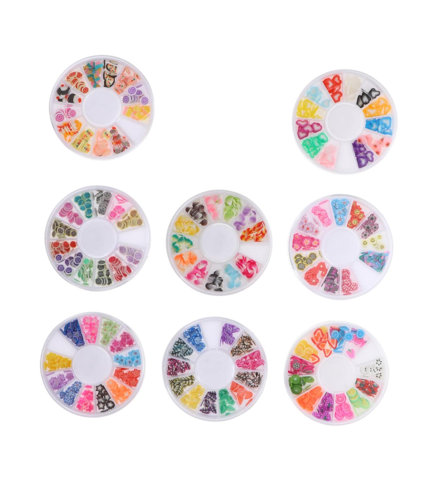 Healeved 16 Boxes Soft Pottery Scrapbooking Embellishment Nail Embellishments Nail Art Slices Bulk Nail Accessories Nail Art Decor Round Spacer Beads Diy Patch Assorted Polymer Clay 3d - Buy Online on GoSupps.com