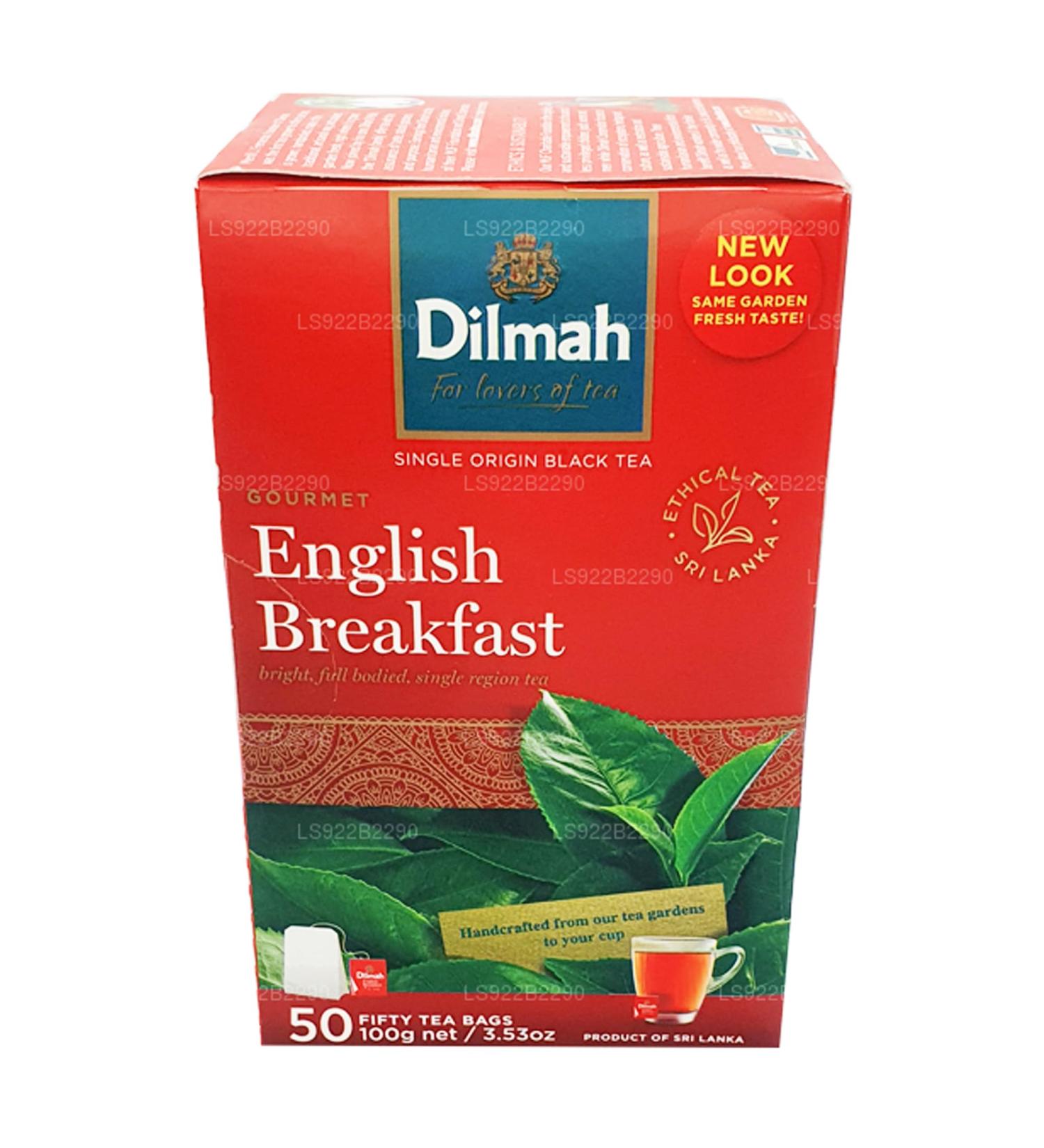 Dilmah English Breakfast Ceylon Tea - 50 Tea Bags 100g - Buy Online on GoSupps.com