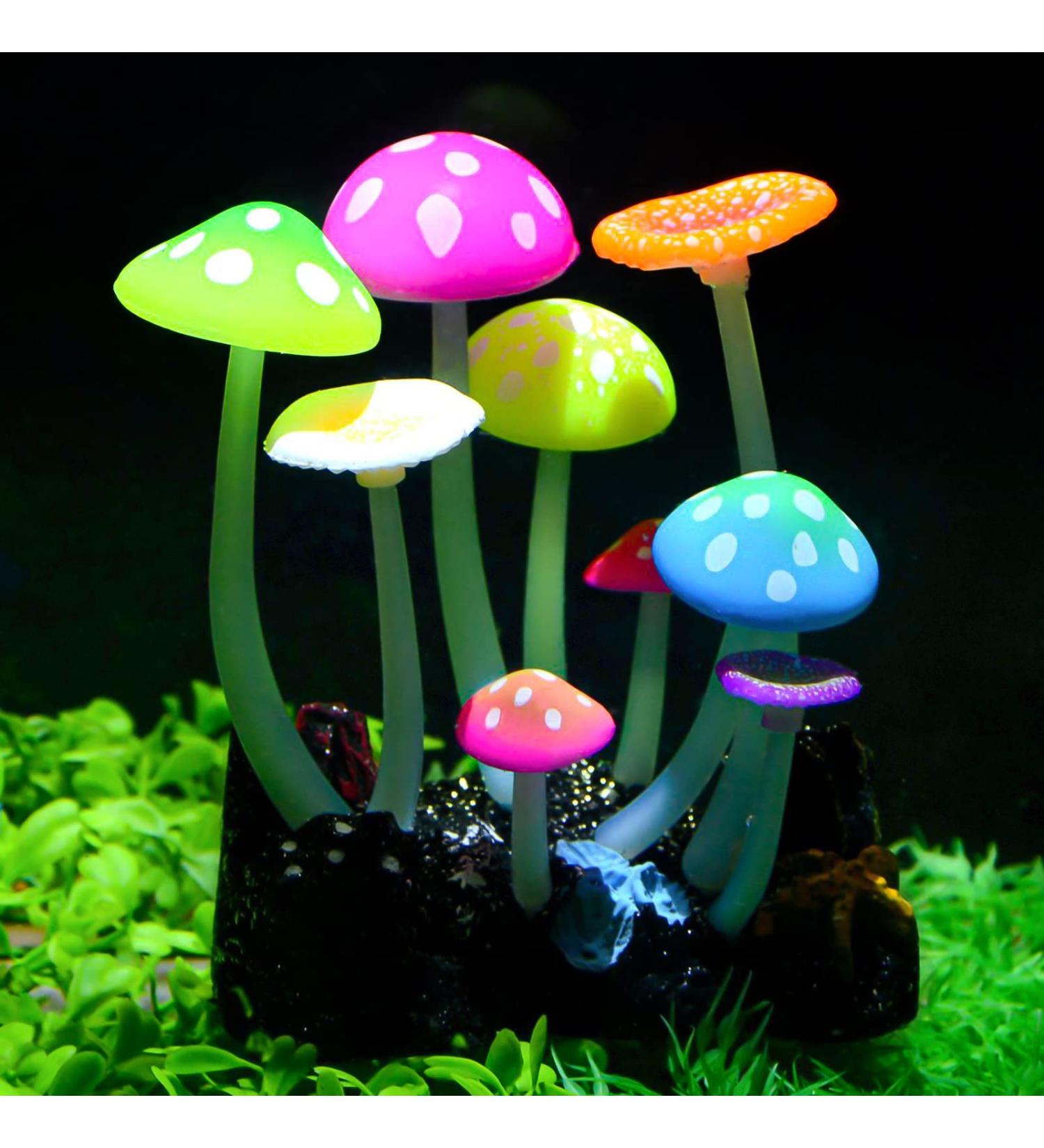 Uniclife Glowing Mushroom Aquarium Plant Decor for Fish Tank Landscape - Buy Online on GoSupps.com