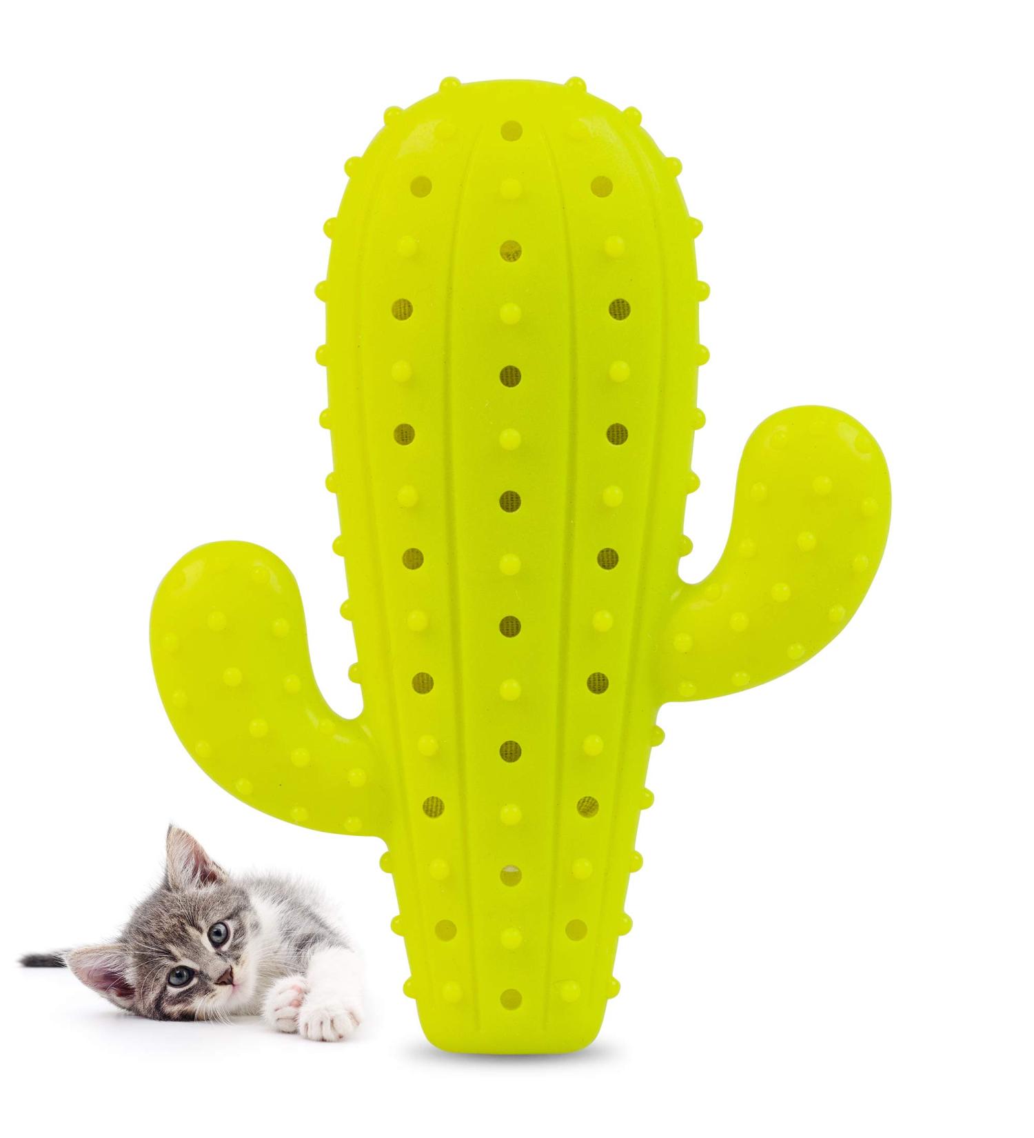Pet Craft Supply Cactus Interactive Cat Toy - Bite Resistant Natural Rubber with Catnip & Silvervine Bags - Buy Online on GoSupps.com