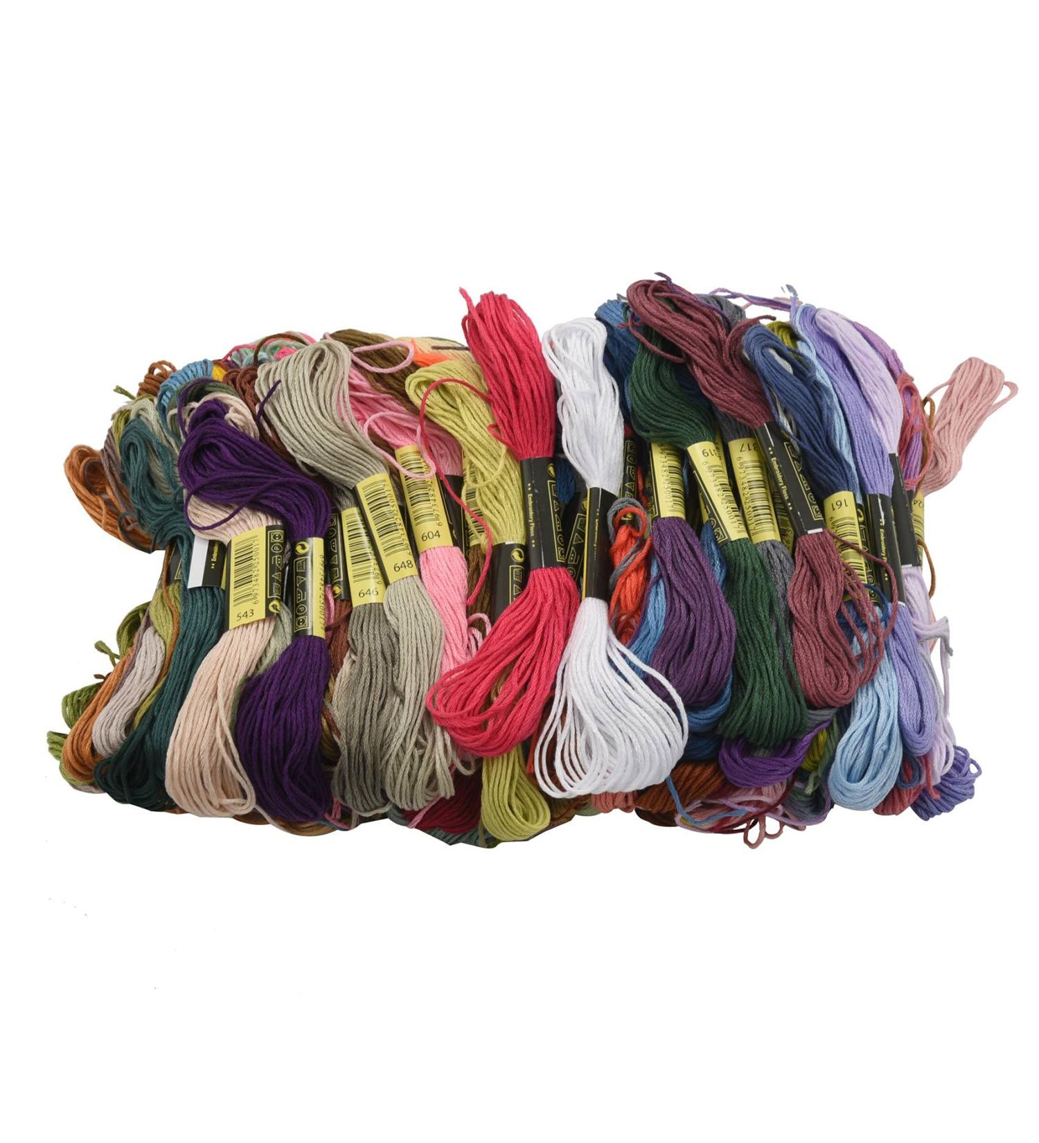 Daiwei Premium Rainbow Embroidery Thread - 140 Skeins for Cross Stitch & Friendship Bracelets | Art Floss for Craft Projects - Buy Online on GoSupps.com
