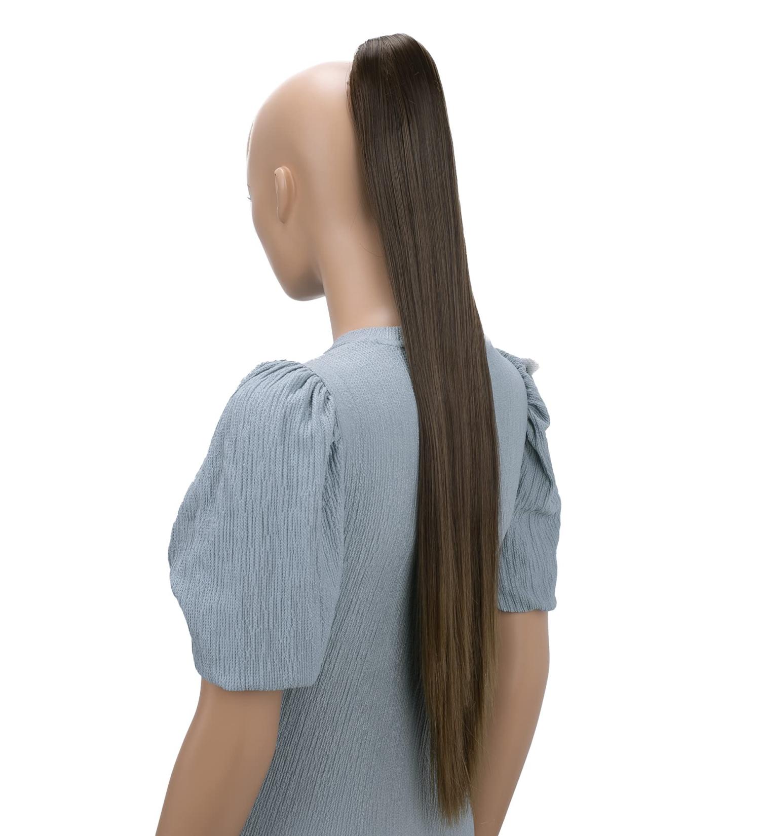 CAISHA 28 Extra Long Straight Ponytail Hairpiece | Heat-Resistant Synthetic Fibres | Brown #4T6 H163 - Buy Online on GoSupps.com