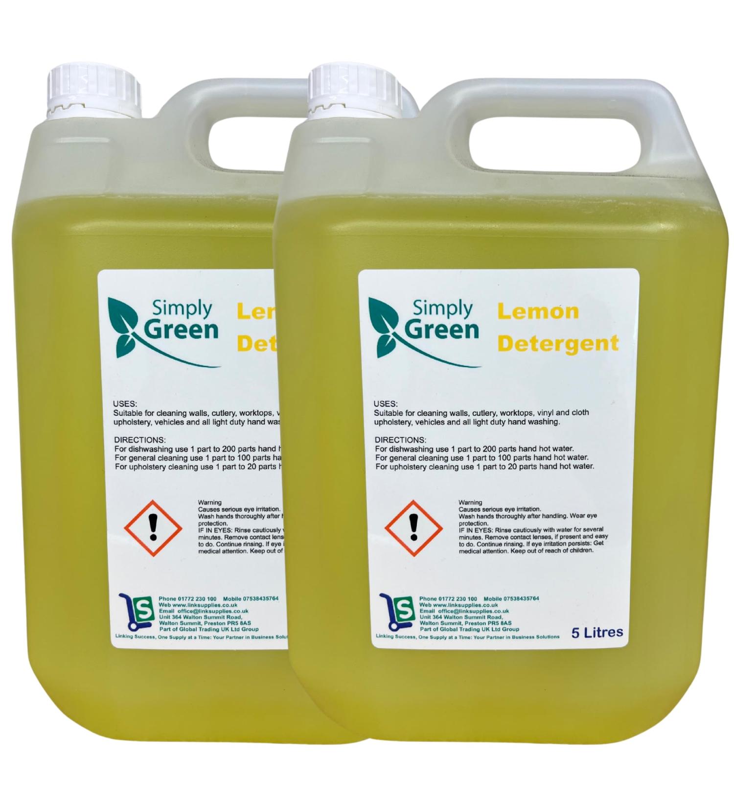 2 x 5 Litre Lemon Detergent for Walls Cutlery and Worktops Simply Green - Buy Online on GoSupps.com