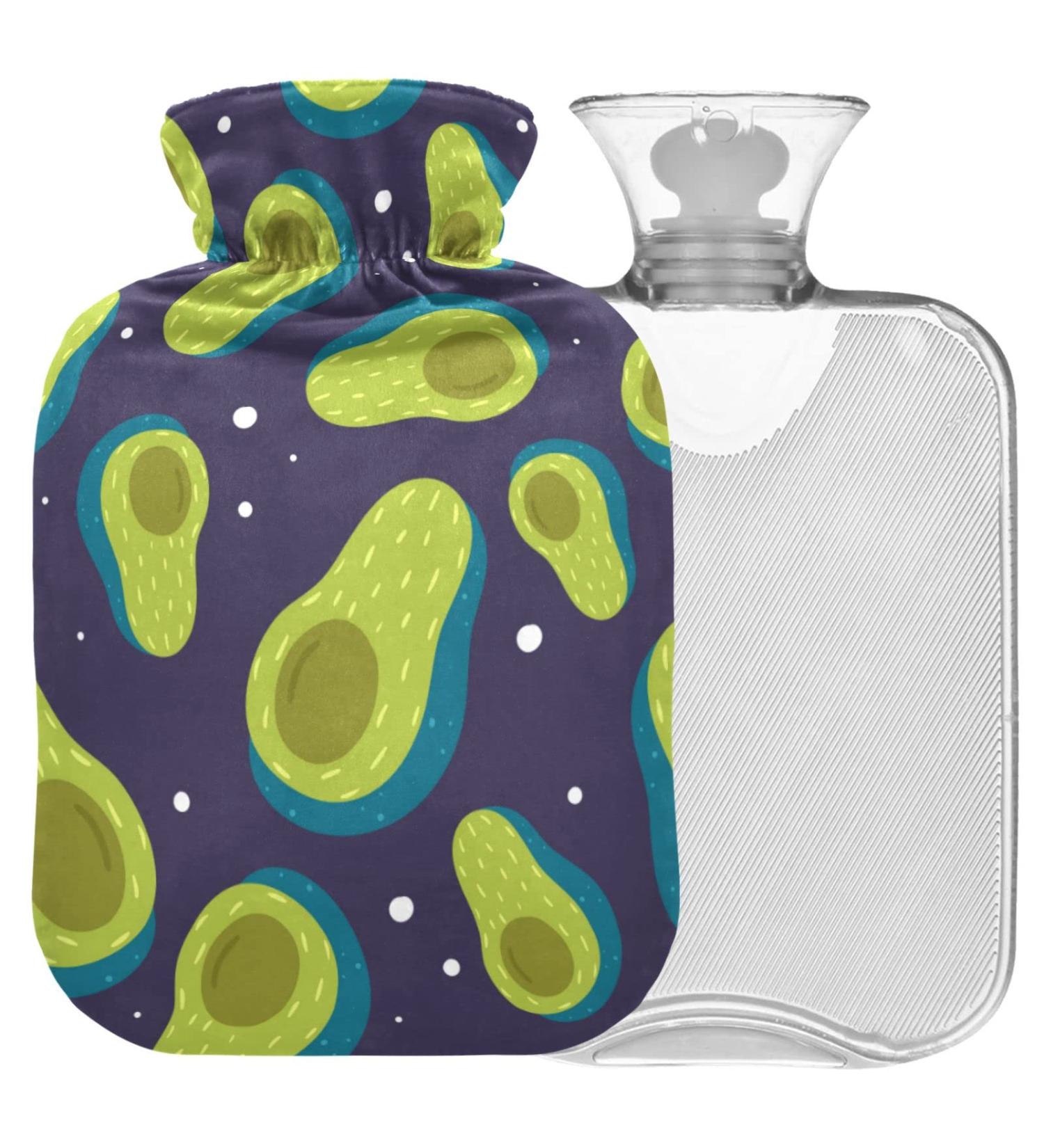 NAANLE Galaxy Avocado Hot Water Bottle 1L with Cover | Transparent Bed & Hand Heater for Pain Relief & Cold Therapy - Buy Online on GoSupps.com
