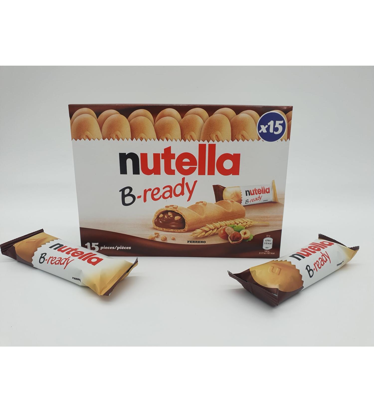 Nutella B-ready 15 Bars Wafer Filled With Hazelnut Spread with Cocoa Individually Wrapped Nutella 15 X 22g Bars. On the go snacks for all ages. - Buy Online on GoSupps.com