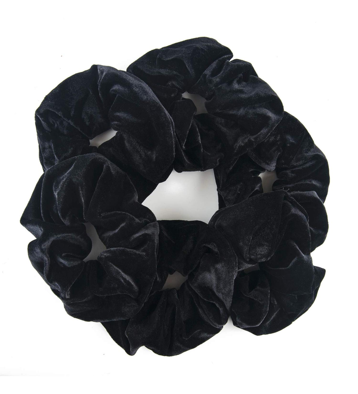 6 Pack Black Velvet Big Hair Scrunchies | Oversized Soft Hair Ties for Women | No Crease Hair Bands | Christmas Gift - Buy Online on GoSupps.com