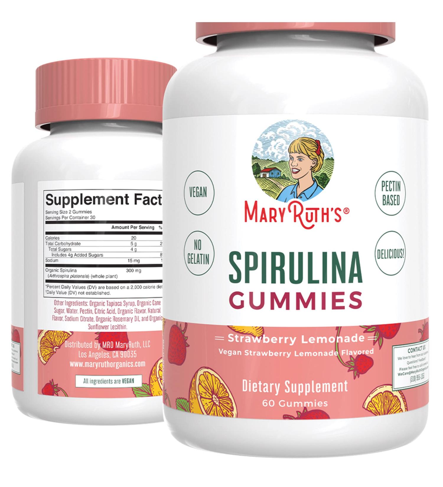 MaryRuth's Organic Spirulina Gummies | Superfood for Ages 4+ | Vegan & Non-GMO | 60 Count - Buy Online on GoSupps.com