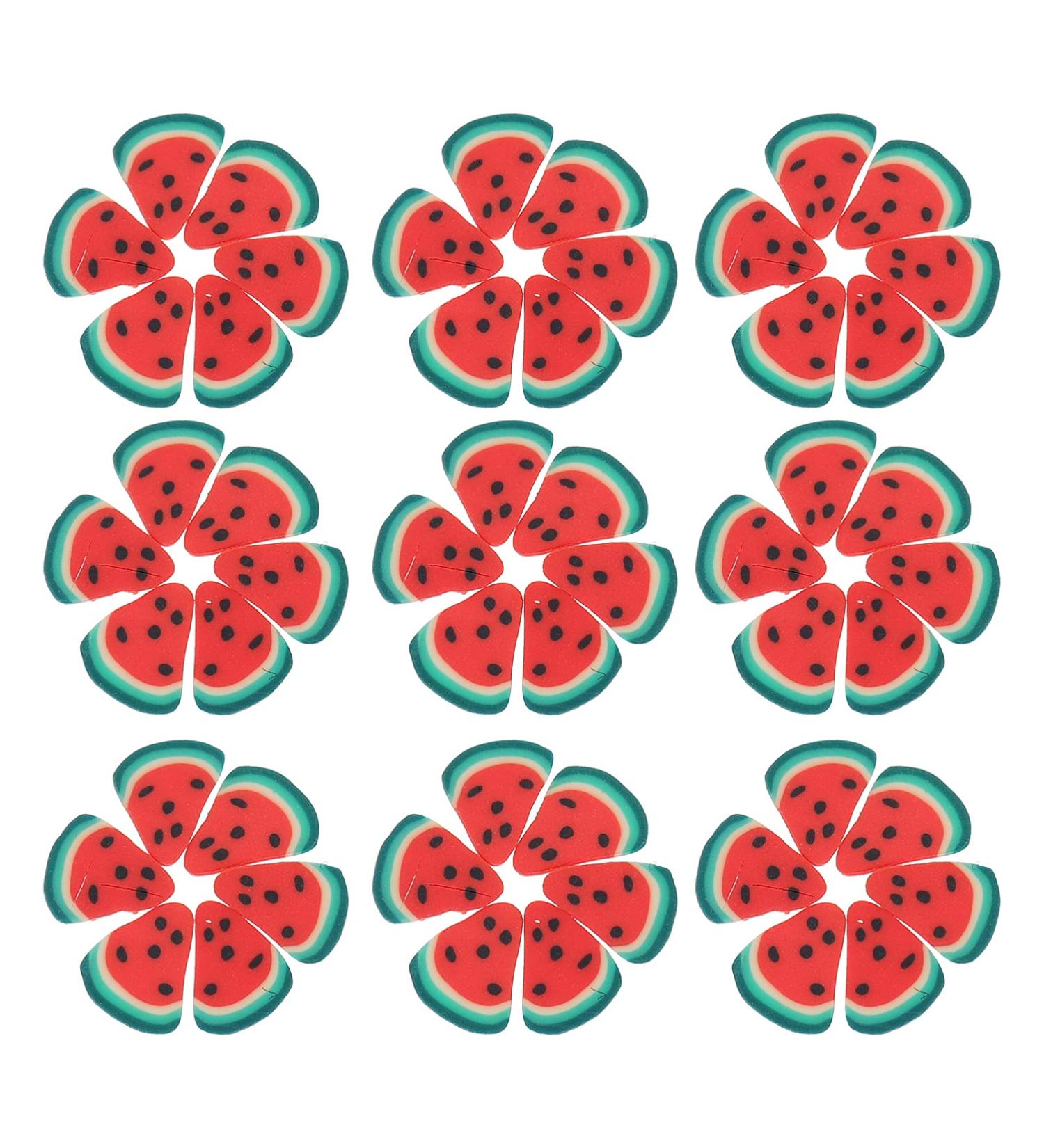 EXCEART Watermelon Charm 5 Pcs 3D Polymer Clay Sticker Slices for DIY Art Supplies (1x0.5x0.1CM) | International Shipping Available - Buy Online on GoSupps.com