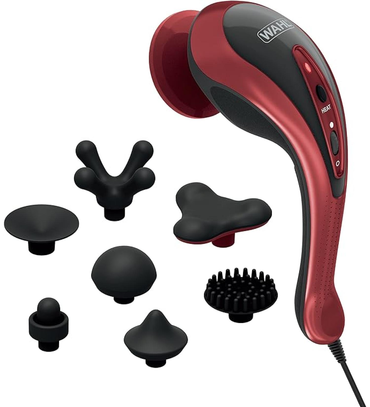 Wahl Clipper Deluxe Heated Therapy Corded Handheld Rotary Massage Kit - 8 Unique Attachments for Back Neck Leg Hand Massage and More â FSA Eligible - Model 4344 - Buy Online on GoSupps.com
