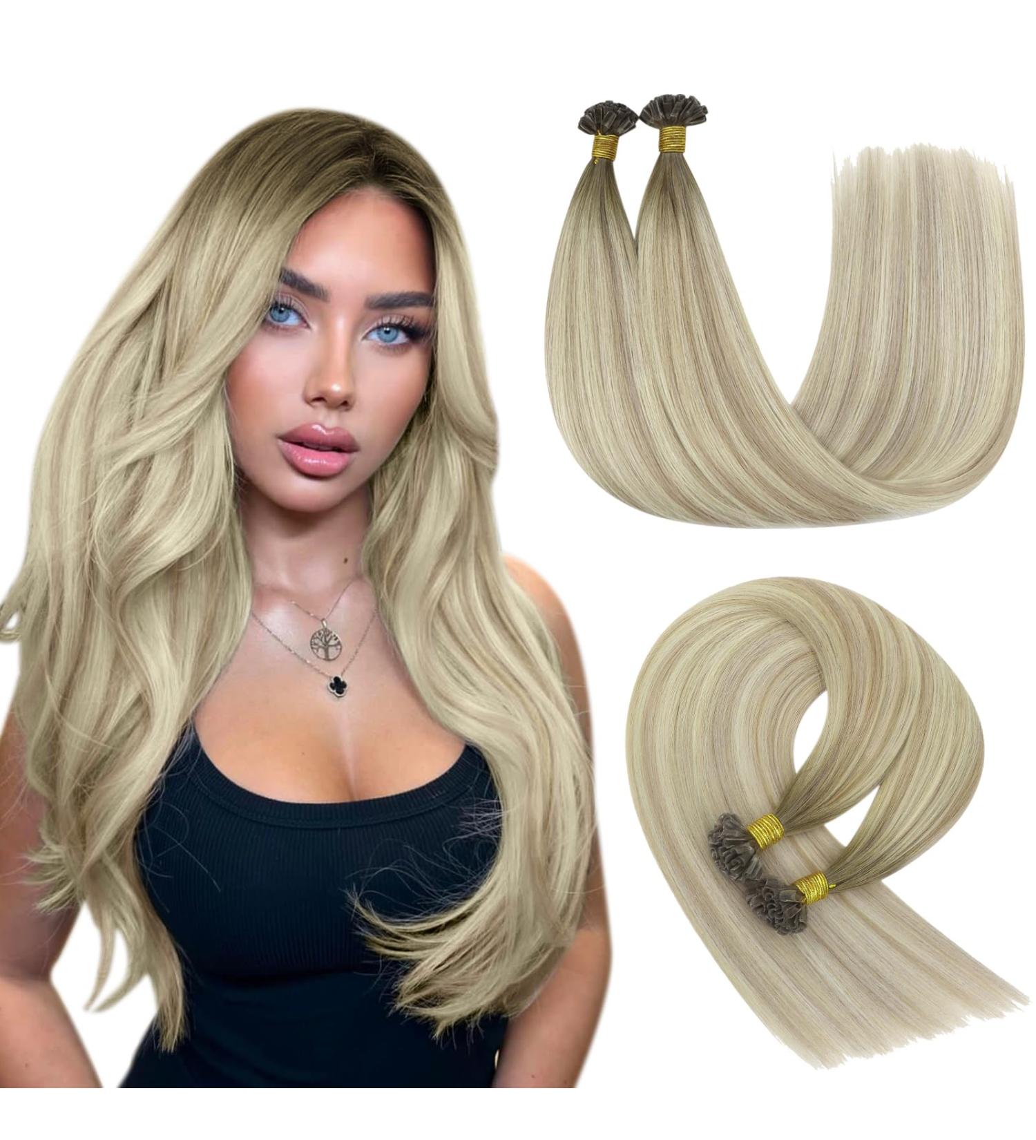 Buy Youngsee Real Hair Ombre Bonding Extensions | 50cm Remy U Tip Hair | Dark Ashblond to Plat Blond #18/60 International Shipping - Buy Online on GoSupps.com