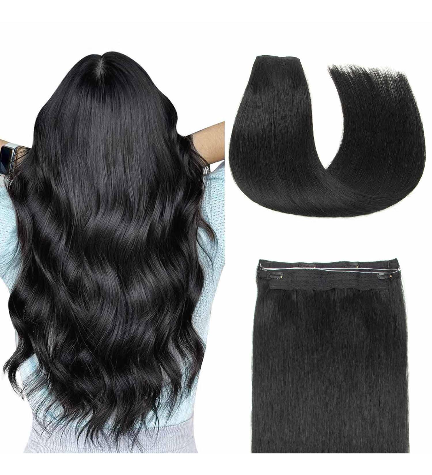 AGMITY Wire Hair Extensions Real Human Hair Jet Black 80g 16 Inch Straight invisible Removable Thick Fishing Line One Piece Clip in Extensions Human Hair(16 Inch #1 Jet Black) Wire-16 inch-80g #1 Jet Black - Buy Online on GoSupps.com