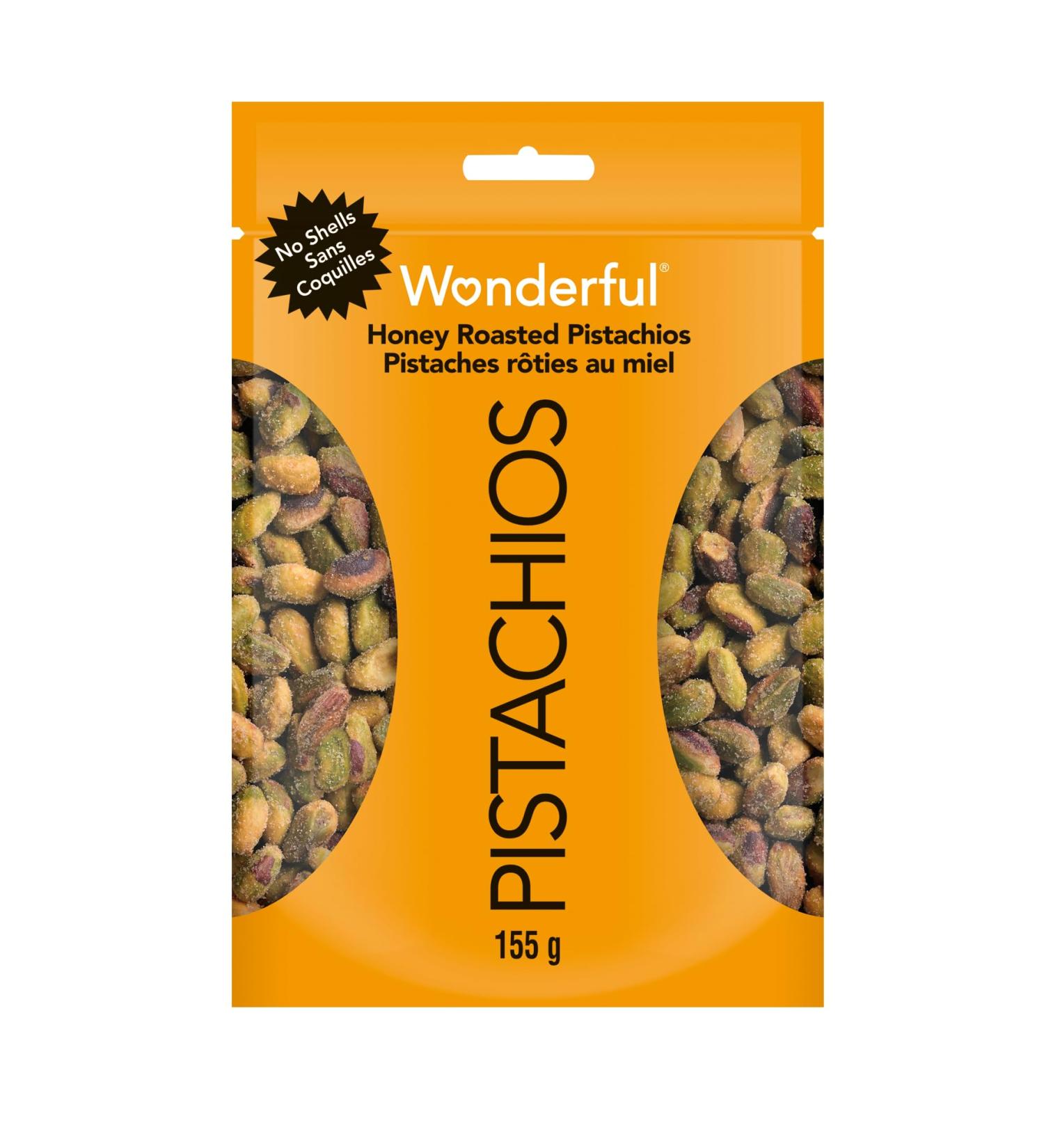 Wonderful Pistachios No Shells Honey Roasted 155 g Resealable Pouch - Buy Online on GoSupps.com