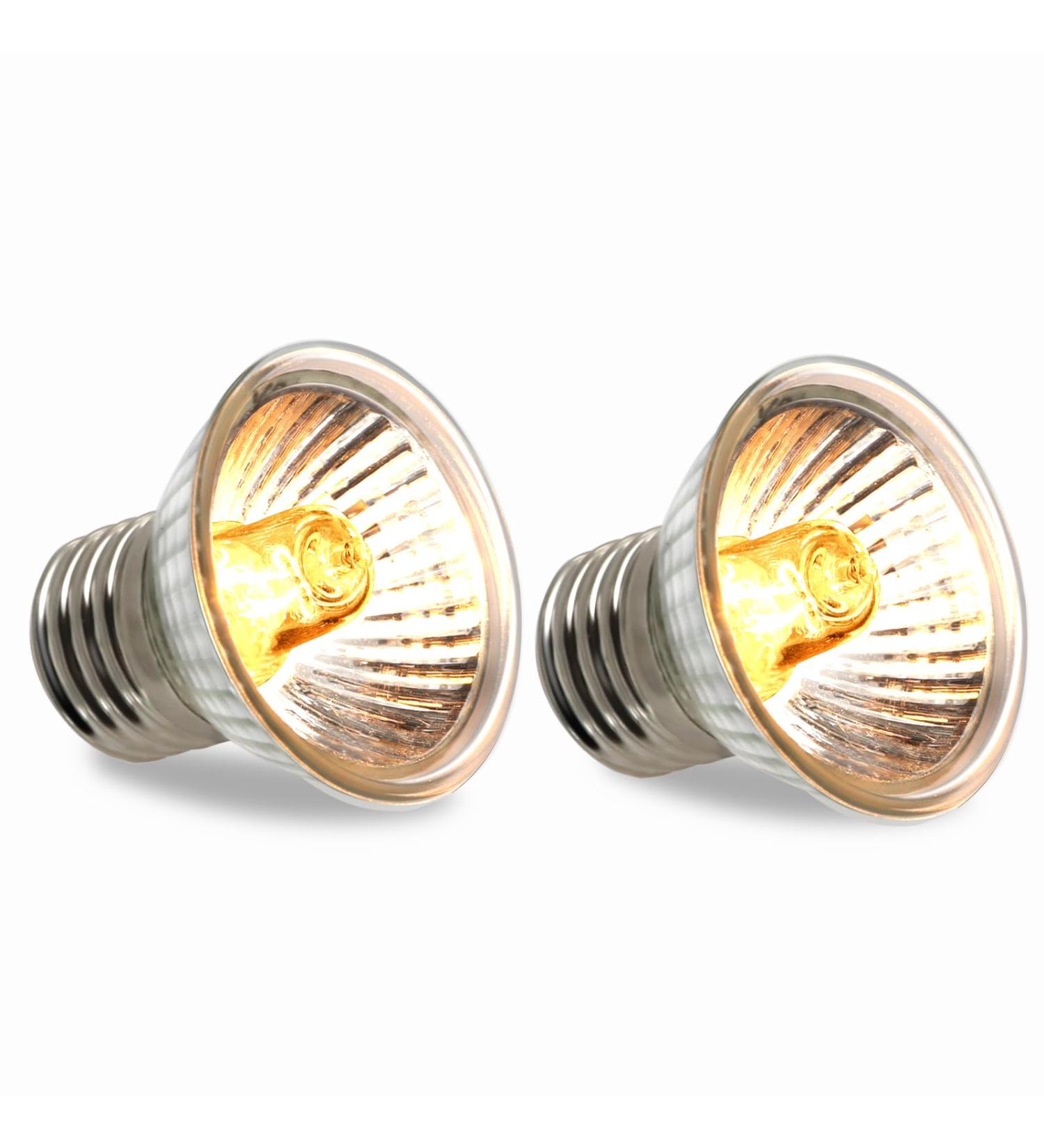 Caldarax 50W UVB Turtle Heat Lamp - Dimmable Halogen Light for Reptiles Turtles Lizards & Snakes | 2-Pack E27 Terrarium Lamps 220-240V - Buy Online on GoSupps.com