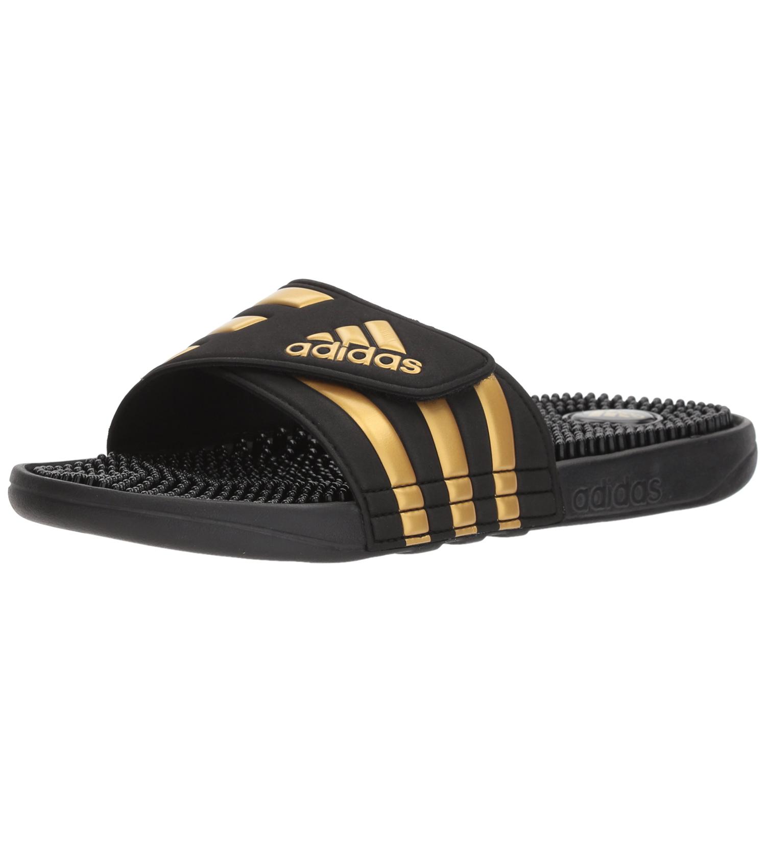 adidas Men's Adissage Slides Sandal - Size 10 - Black/Gold - Buy Online on GoSupps.com