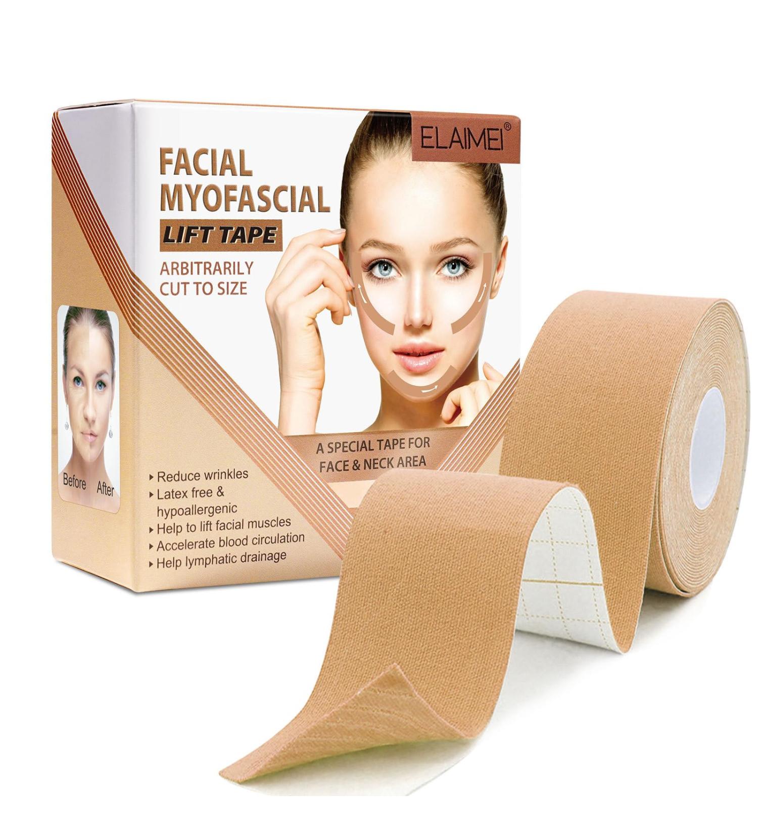 Face Lift Tape Anti-Wrinkle | V-Shaped Neck Lift Tape for Firming & Tightening Skin - 2.5cm x 5m - Buy Online on GoSupps.com