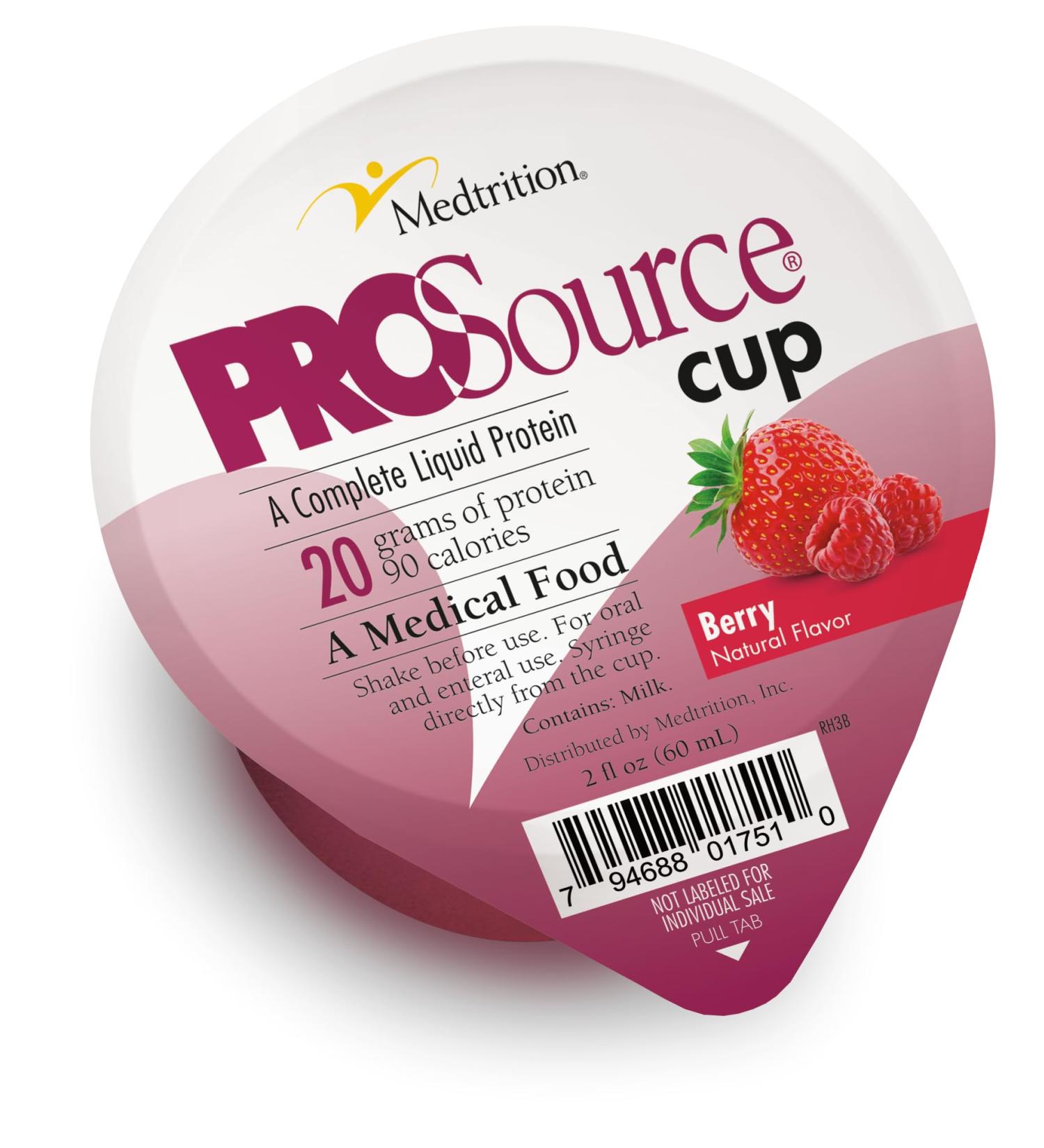 Medtrition ProSource Cup, 20g Complete Liquid Protein in 2 oz Ready-to-Drink Cup, Berry Flavor, Clear Liquid Diet, Oral or Syringe Use, Supports Wound Healing, Dysphagia & Post-Surgery Recovery - Buy Online on GoSupps.com