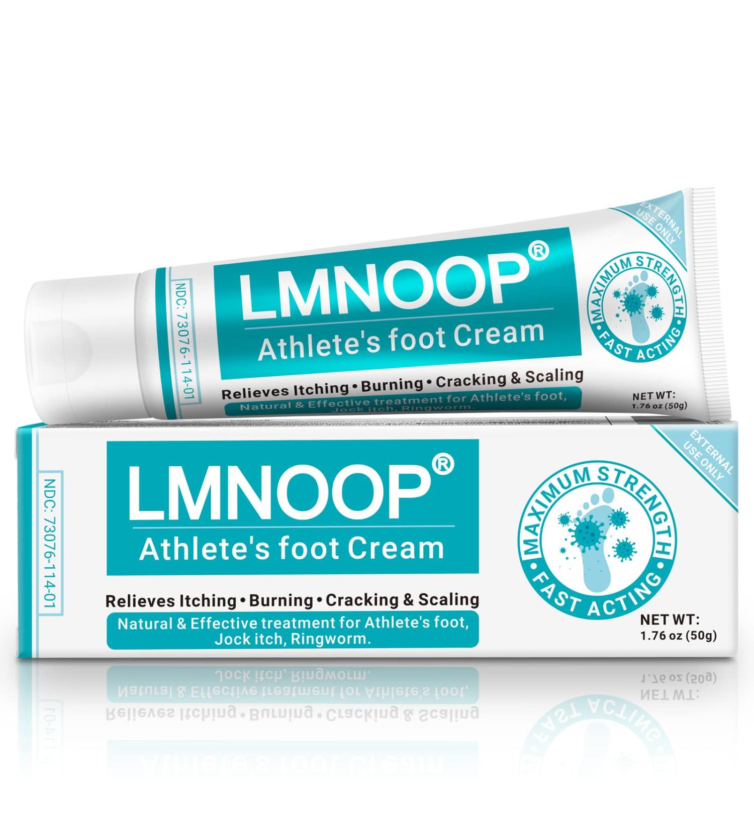 LMNOOP Athletes Foot Treatment Cream Maximum Strength - Antifungal Foot Cream for Itching, Blister, Burning, and Cracking - Natural Herbs - 1.76oz - Buy Online on GoSupps.com