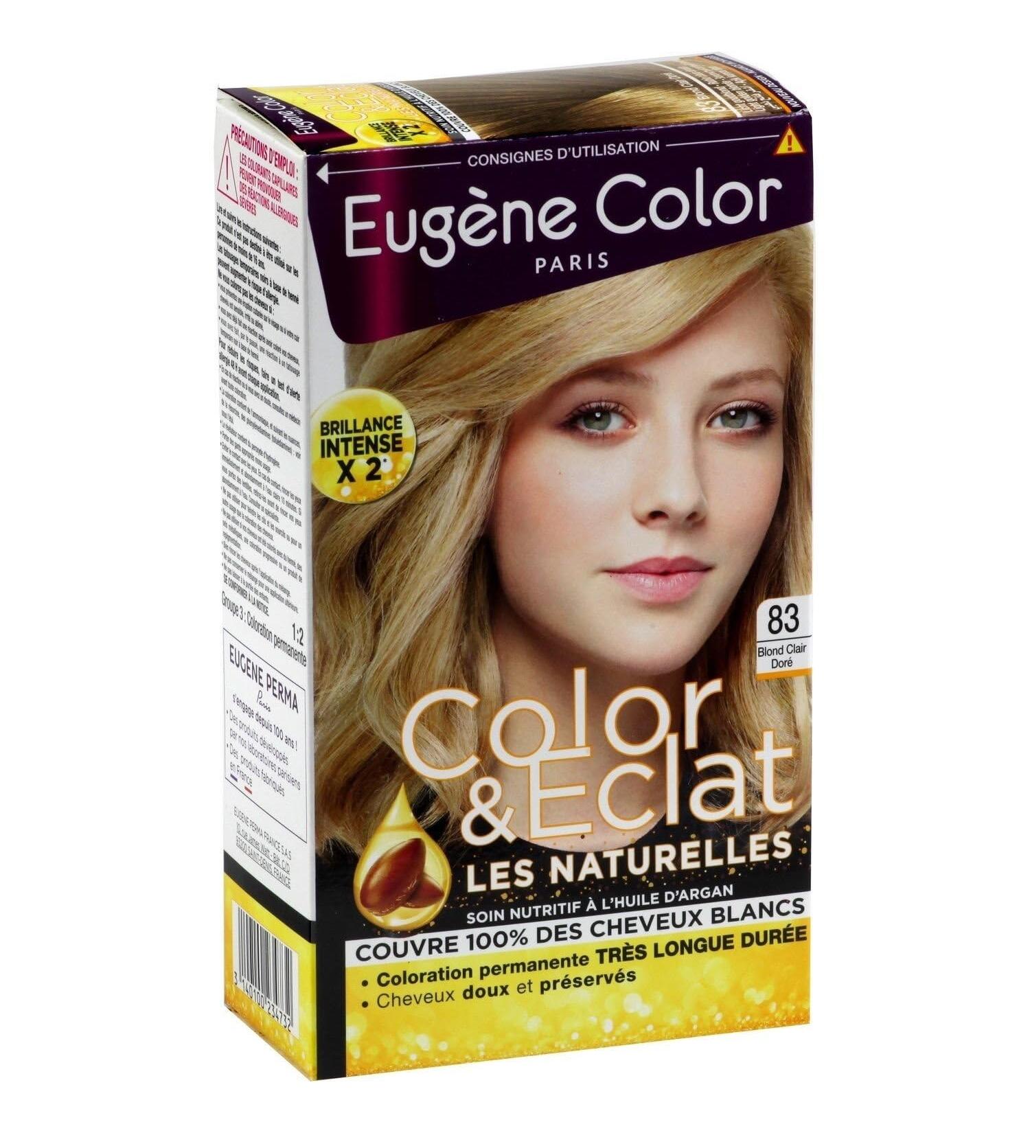 COLOR - Coloration Permanente 83 Blond Clair Dor | Huile d'Argan Onctueuse | Couvre 100% Cheveux Blancs | la boite de 115 ml | LOT DE 3