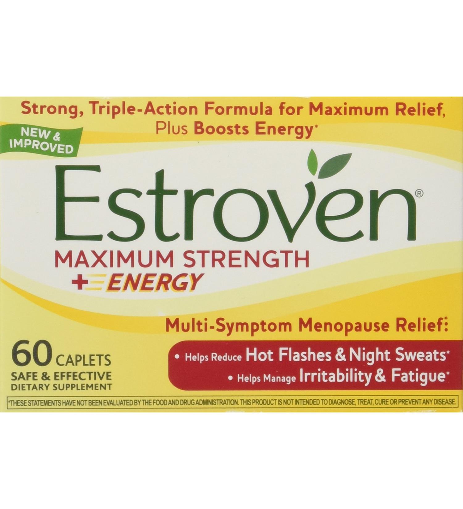 Estroven Maximum Strength - 120 Caplets | Support for Menopause Symptoms - Buy Online on GoSupps.com