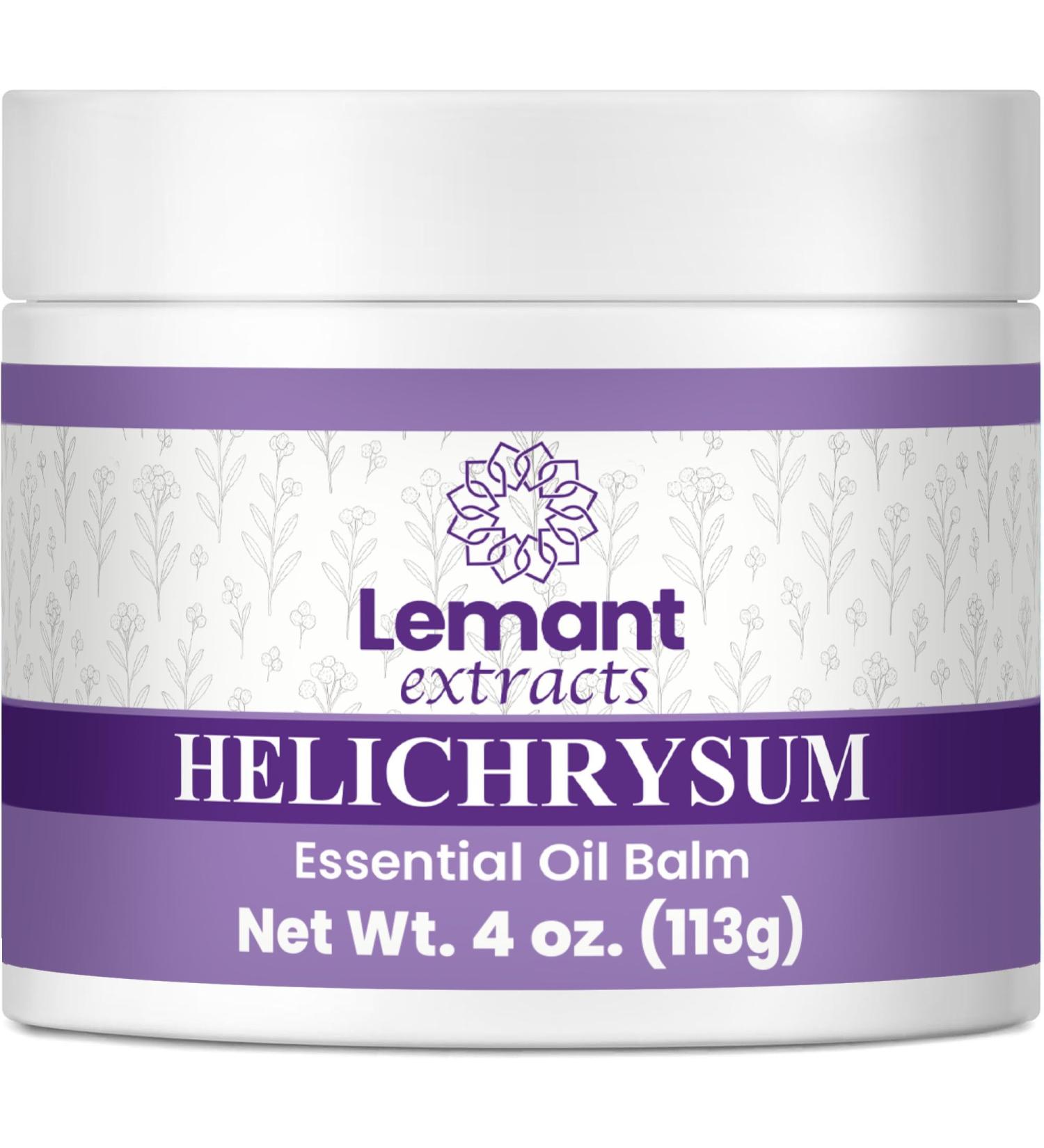 Lemant Extracts Helichrysum Balm (4 oz) Triple Strength Helichrysum Essential Oil Salve to Reduce Bruising Calm Redness & Support Skin Vitality (Includes One 4 oz Jar) - Buy Online on GoSupps.com