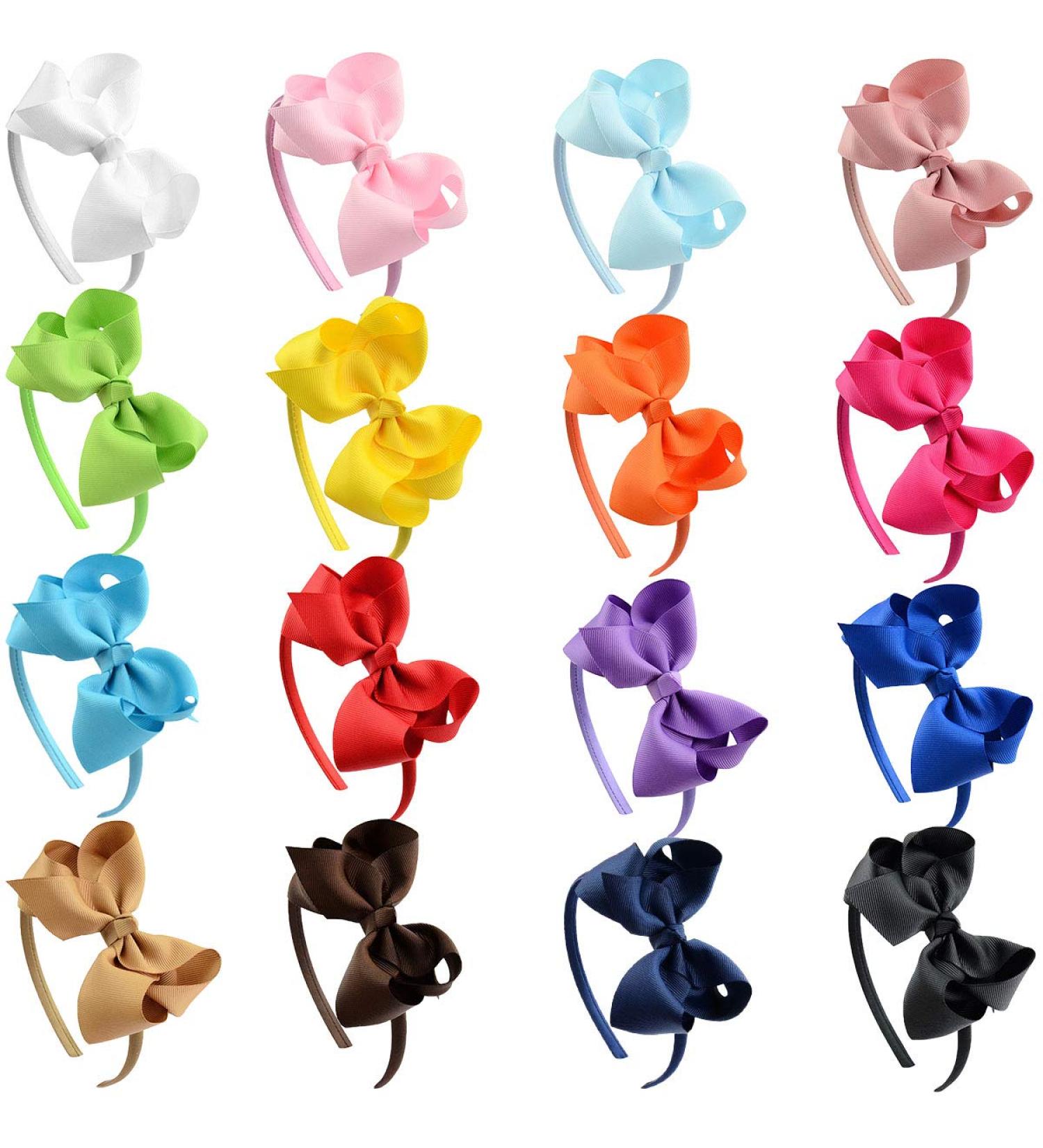 DeD 16 Pack Hair Bows Headbands for Baby Girls Kid - Grosgrain Ribbon Hair Accessories - Buy Online on GoSupps.com