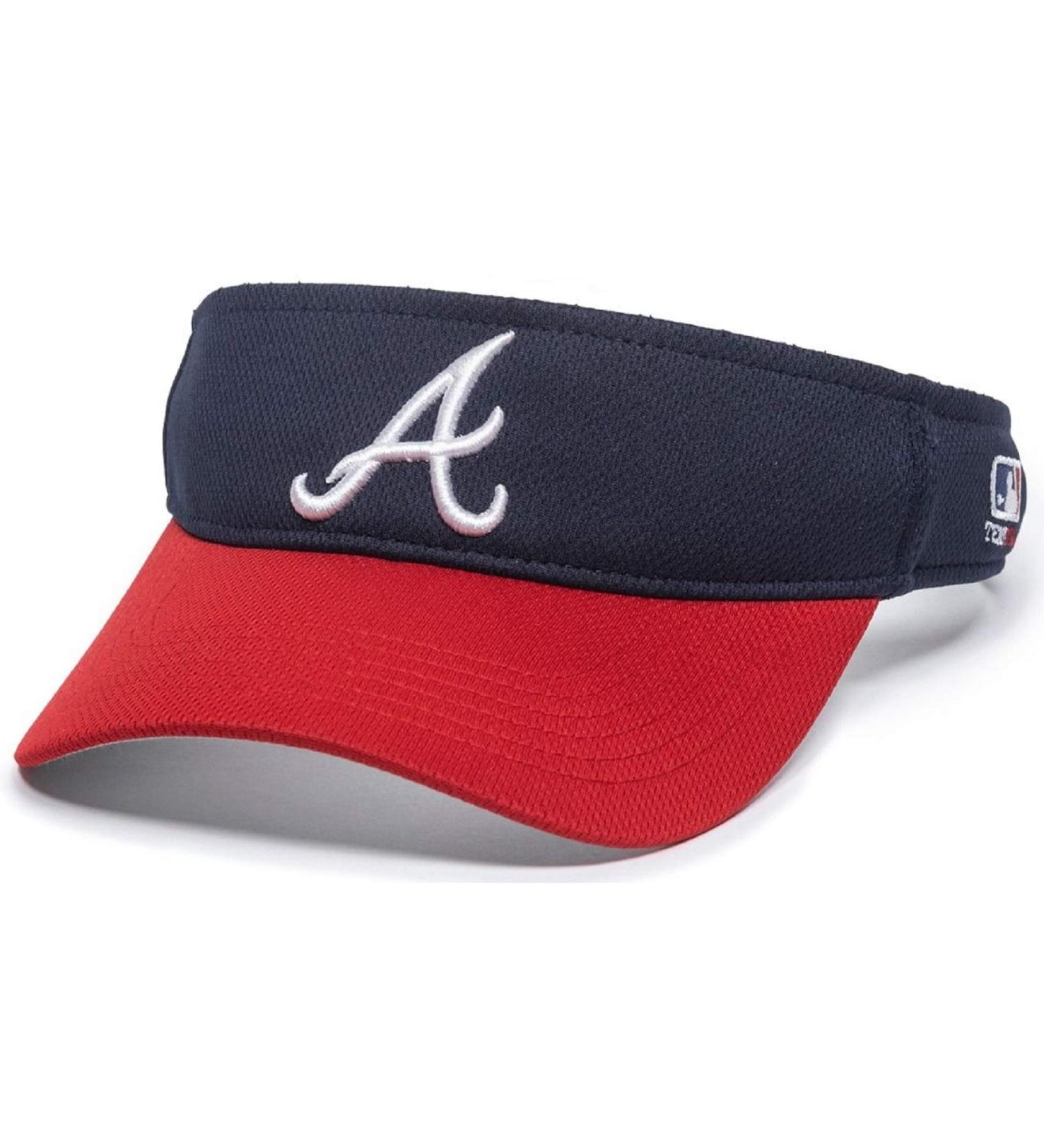 Braves Mesh Two Tone Golf Sun Visor Hat Cap Adult Men's Adjustable Navy