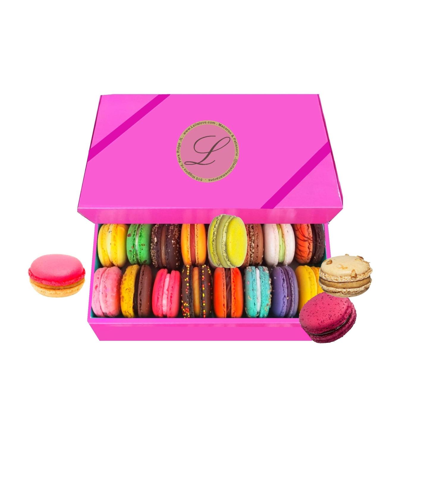 Leilalove Macarons - Mademoiselle de Paris Collection of 15 | Individually Packed for Freshness | Gift Box with Free Enclosure Card - Buy Online on GoSupps.com