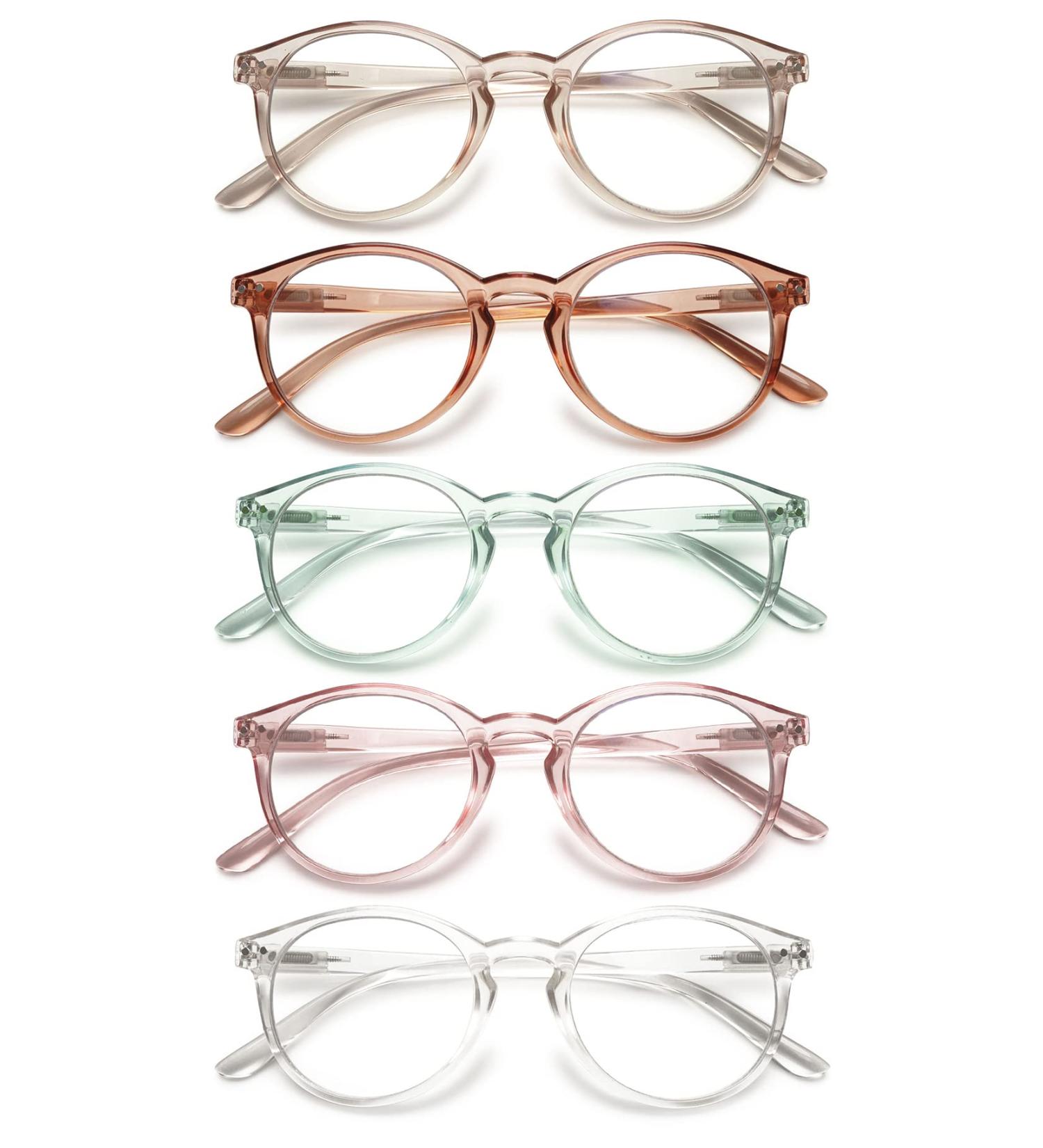 Koosufa Anti-Blue Light Reading Glasses for Men & Women - Round Design 5 Colors Various Strengths Visual Aid & Anti-Fatigue - Buy Online on GoSupps.com