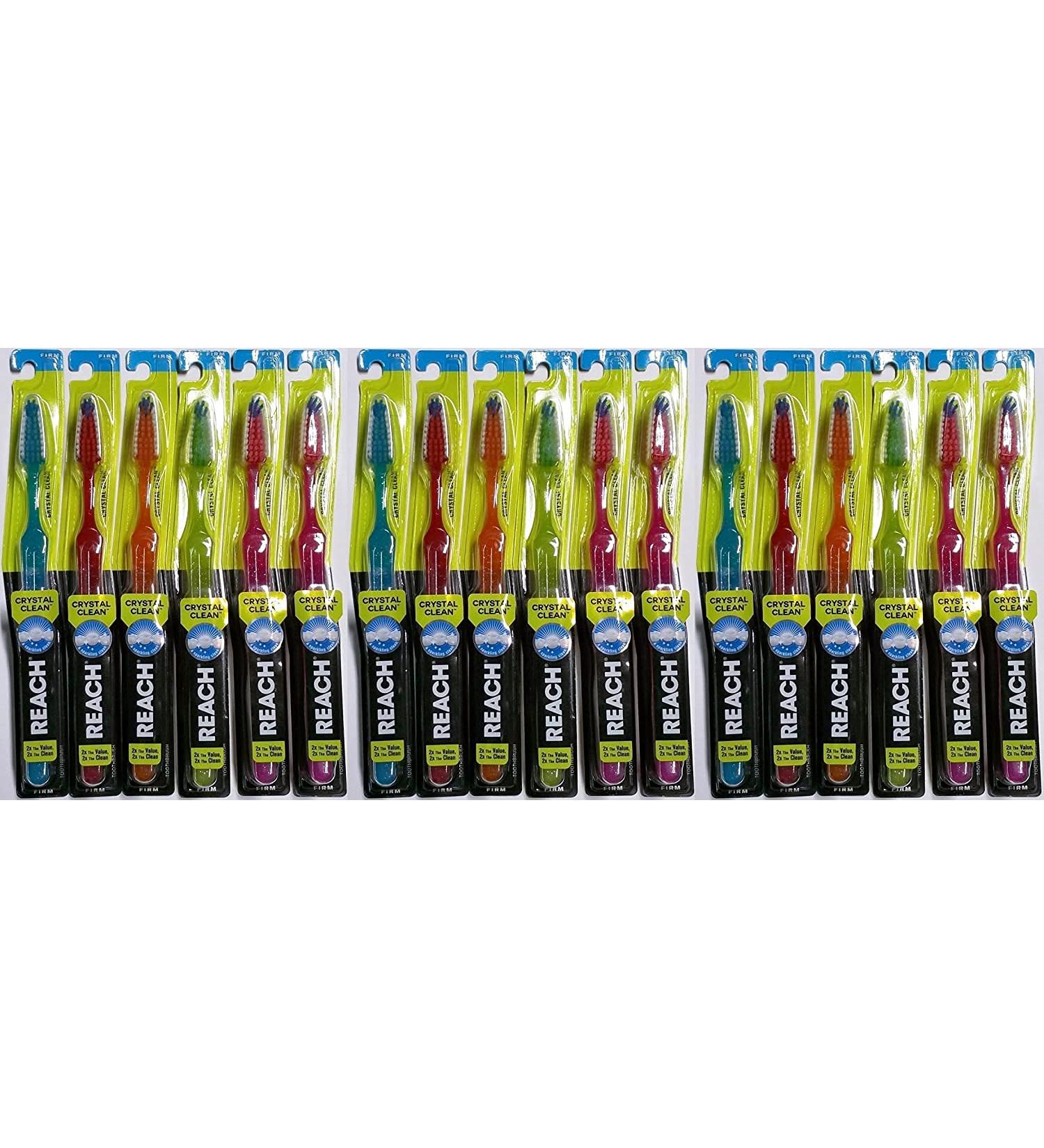 Reach Crystal Clean Firm Toothbrushes - Assorted Colors (Pack of 18) - Buy Online on GoSupps.com