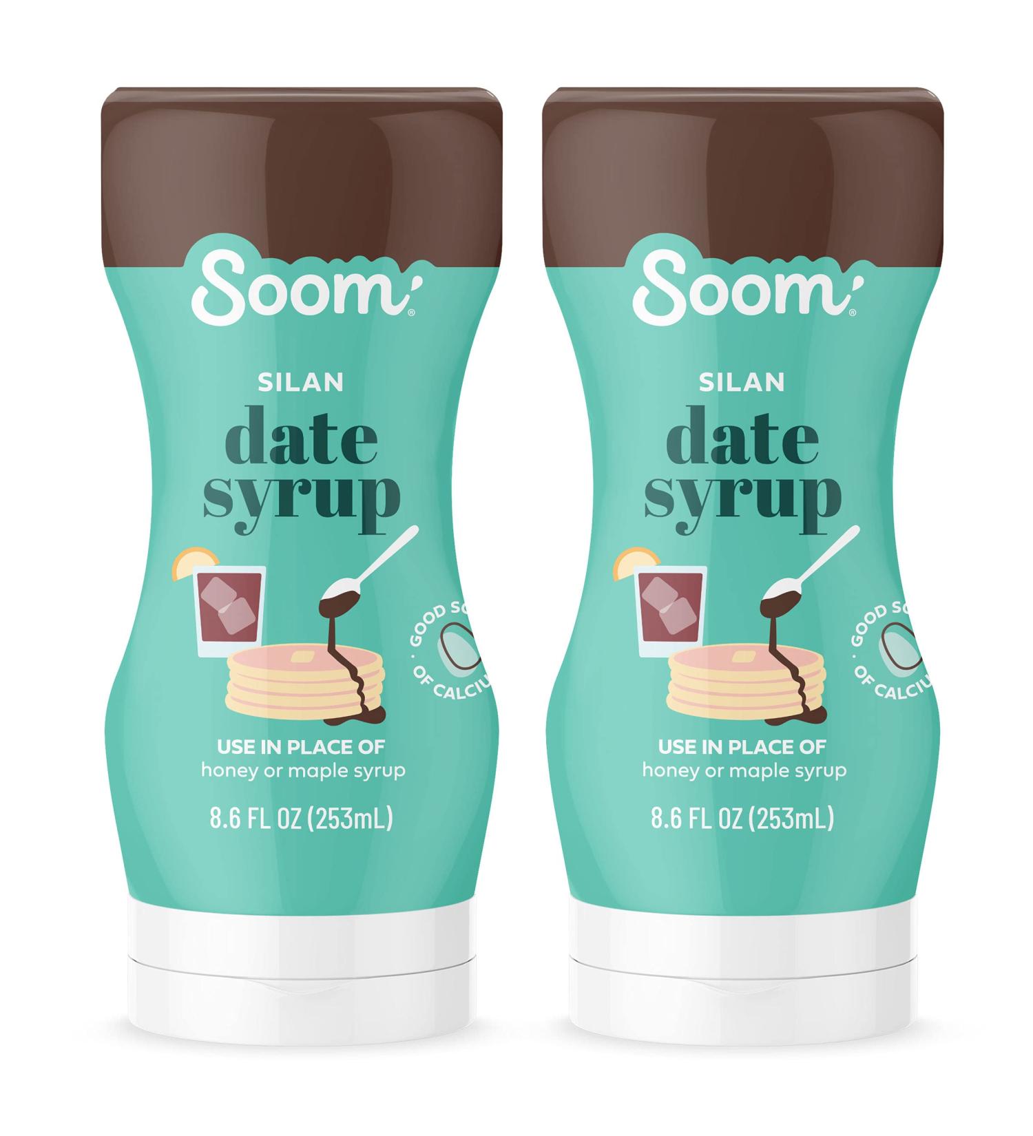 Soom Foods Silan Date Syrup 8.6oz Squeeze Bottle (2-Pack) - Vegan, Refined Sugar-Free, Paleo, Gluten-Free - Buy Online on GoSupps.com