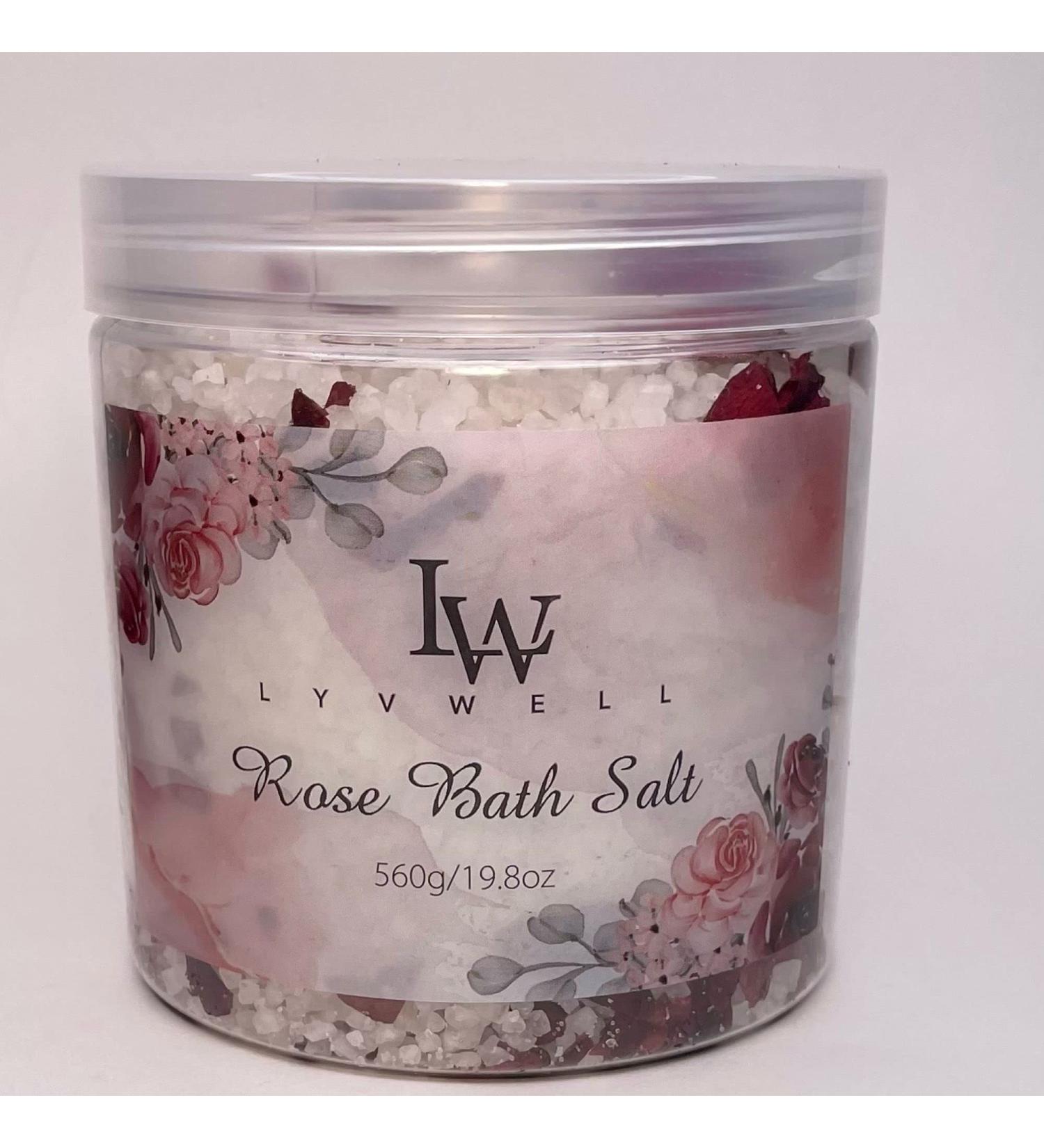 Lyvwell Rose Petals Sea Salt Bath: Aromatherapy Spa Soak for Relaxation and Self-Care - Buy Online on GoSupps.com