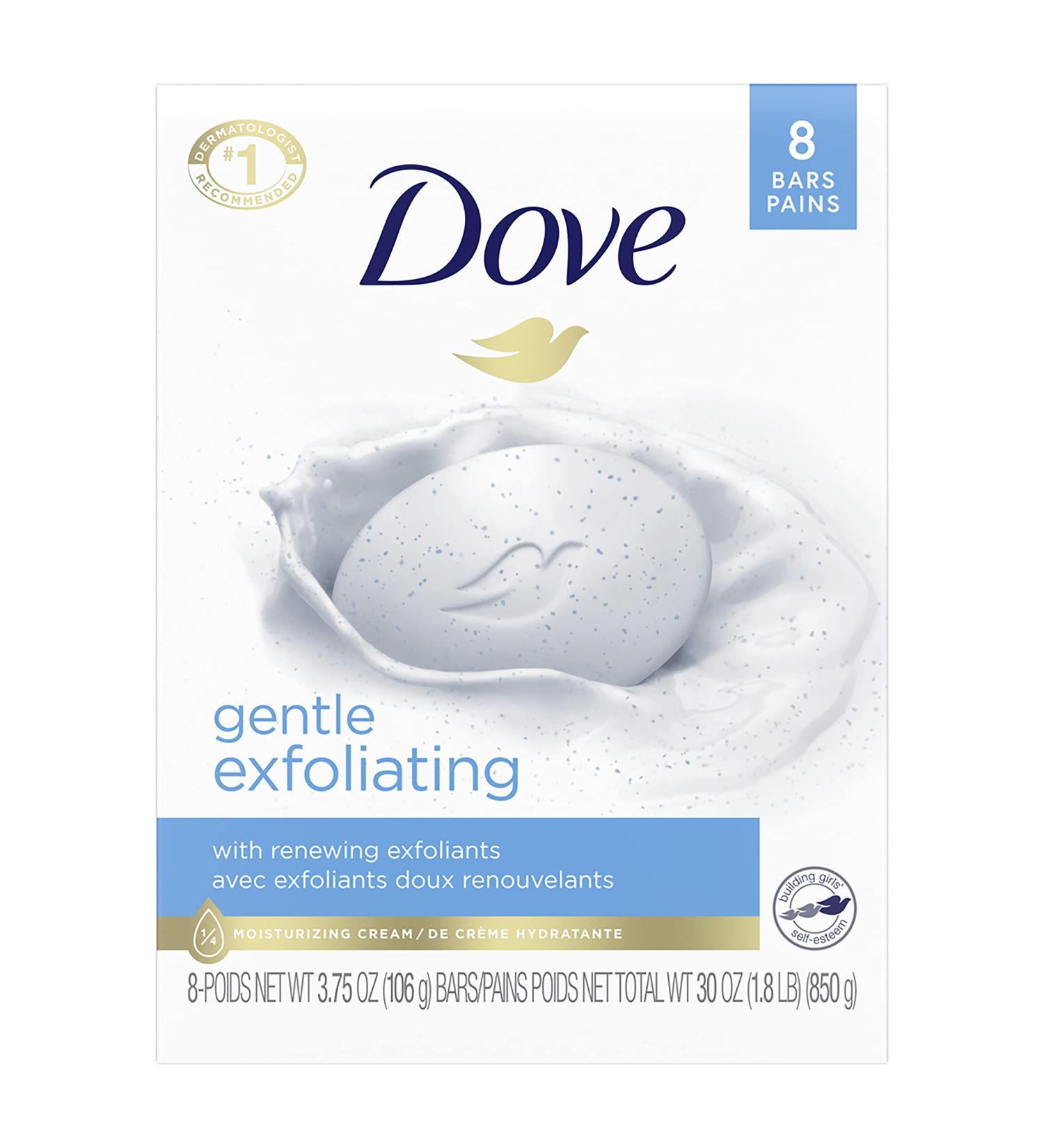 Dove Beauty Bar - More Moisturizing Than Soap | Gentle Exfoliating Cleanser for Softer Skin | 8 Bars (3.75 oz) - International Shipping - Buy Online on GoSupps.com