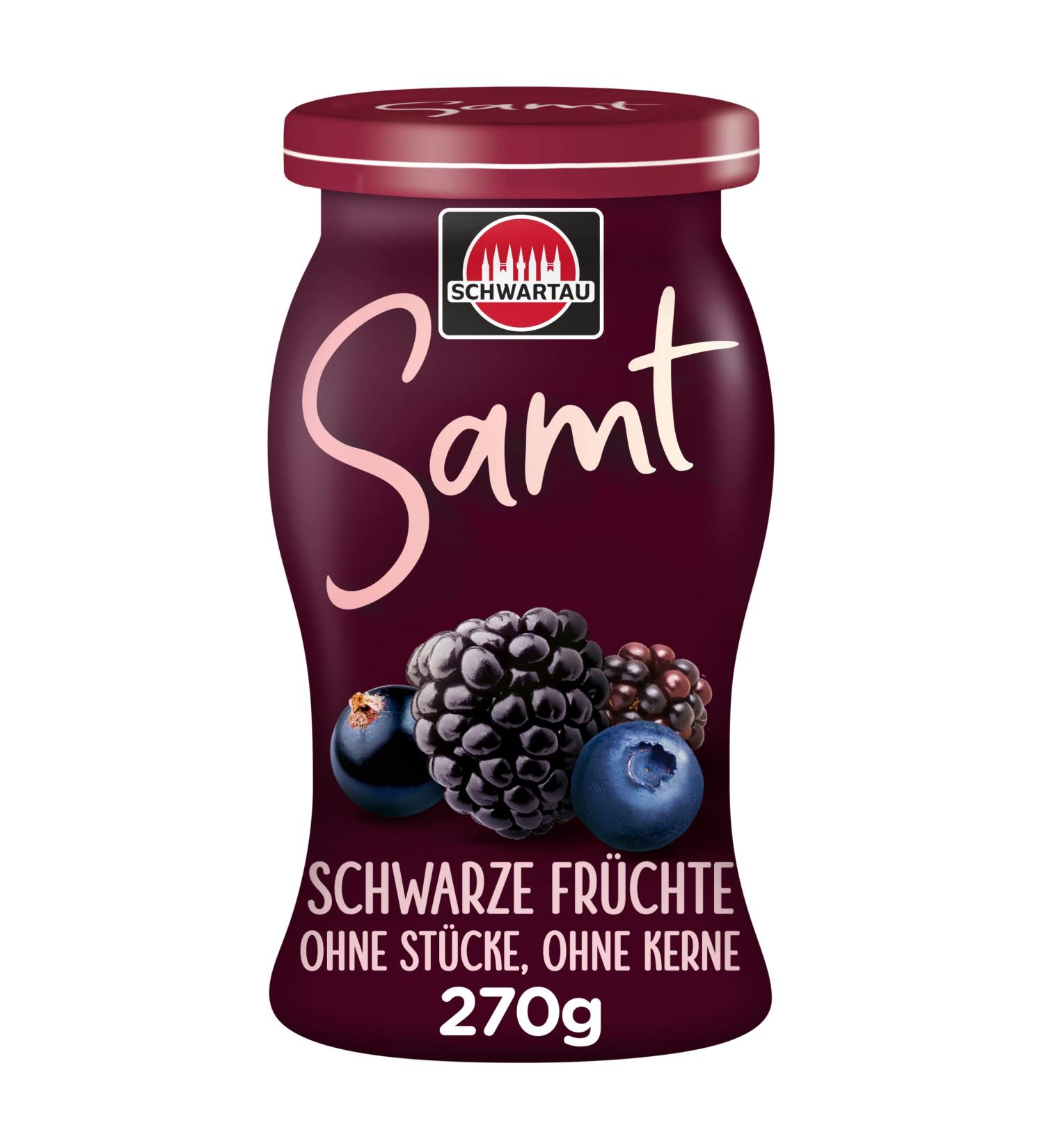 Schwartau Samt Black Fruits Fruit Spread 270g - Seedless & Piece-Free Delight | International Shipping Available - Buy Online on GoSupps.com