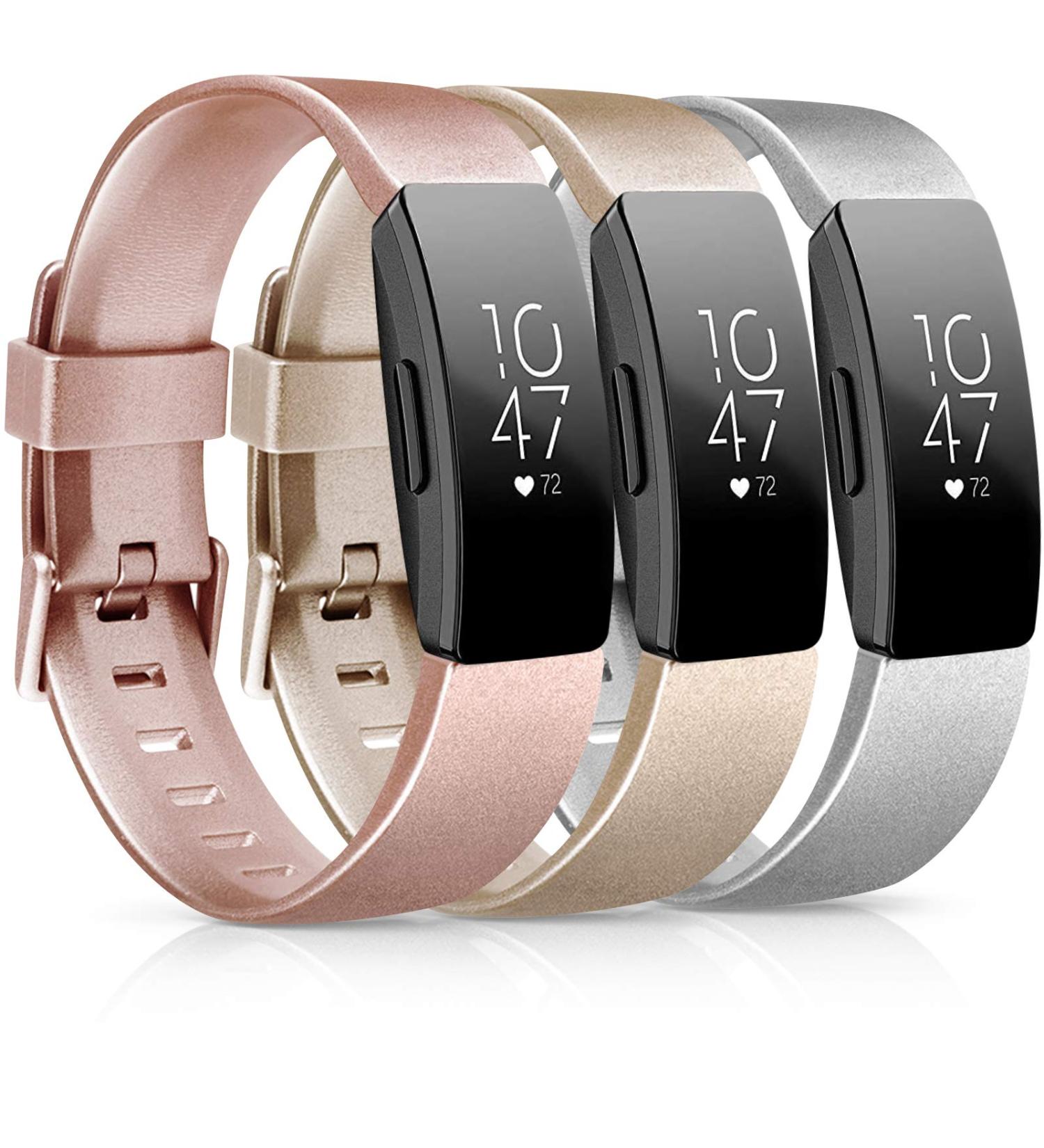 3 Pack Soft TPU Bands for Fitbit Inspire HR - Small (01 Rose Gold/Gold/Silver) - Buy Online on GoSupps.com