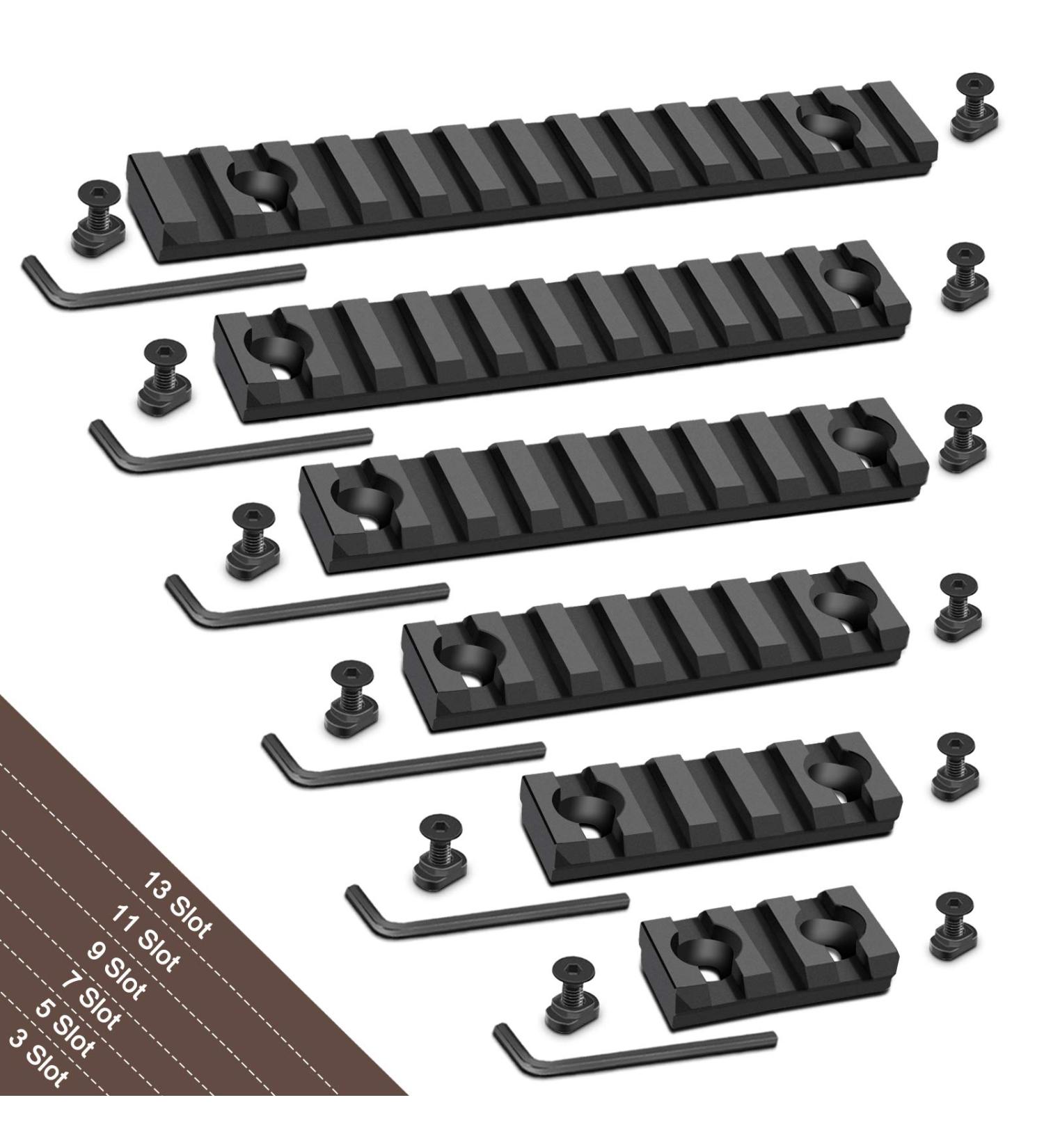 Bontok Picatinny Rail Set - Aluminum Picatinny Rails with T-Nuts, Screws & Allen Wrench - 3/5/7/9/11/13 Slot Options - Buy Online on GoSupps.com