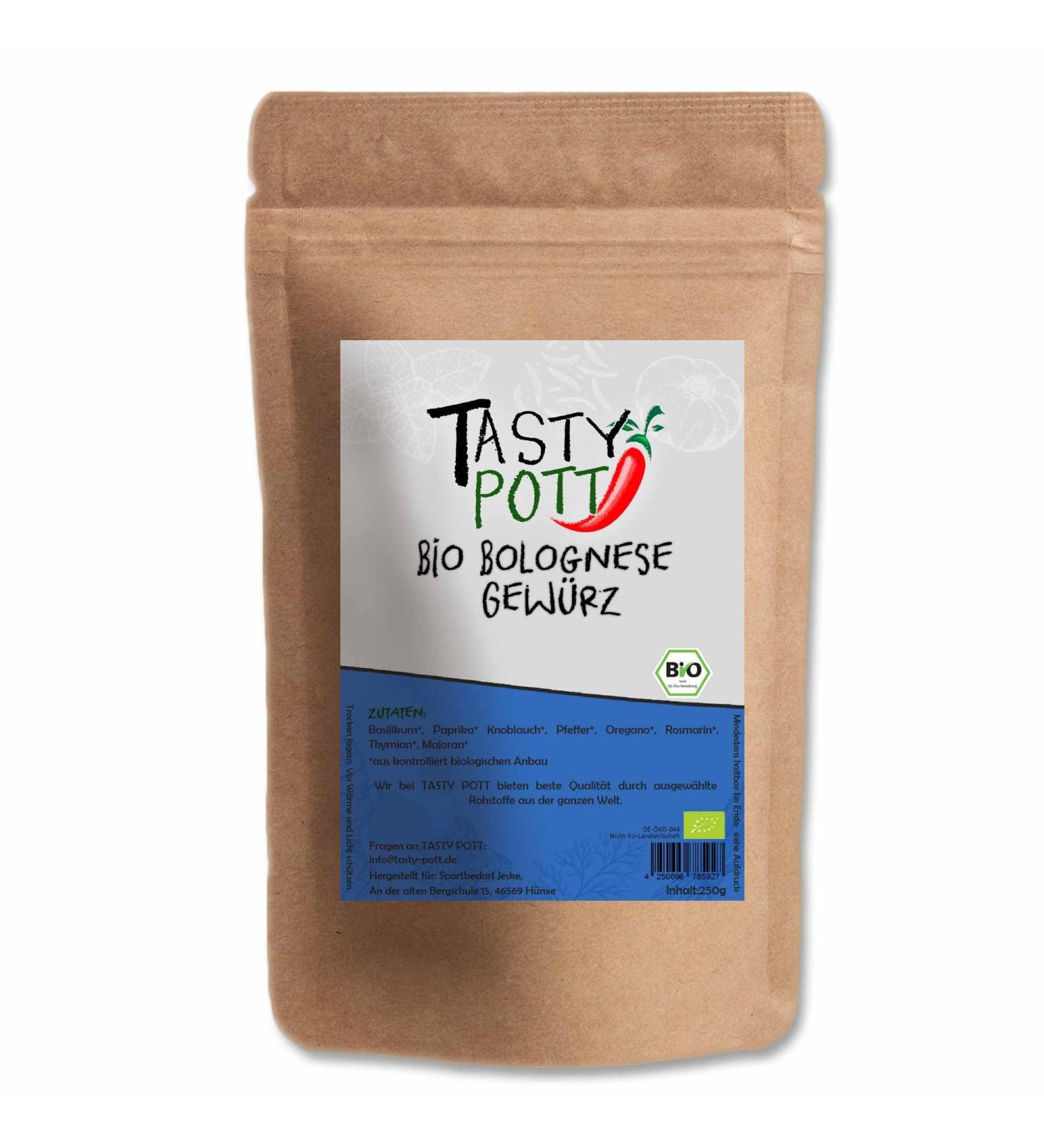  TASTY POTT Tasty Pott Organic Bolognese Spice 250g | Cooking & Seasoning | Bolo Lasagna Spaghetti Noodles | Pasta Dishes | Refine Taste | Organic Product | Refill Refill - Buy Online on GoSupps.com