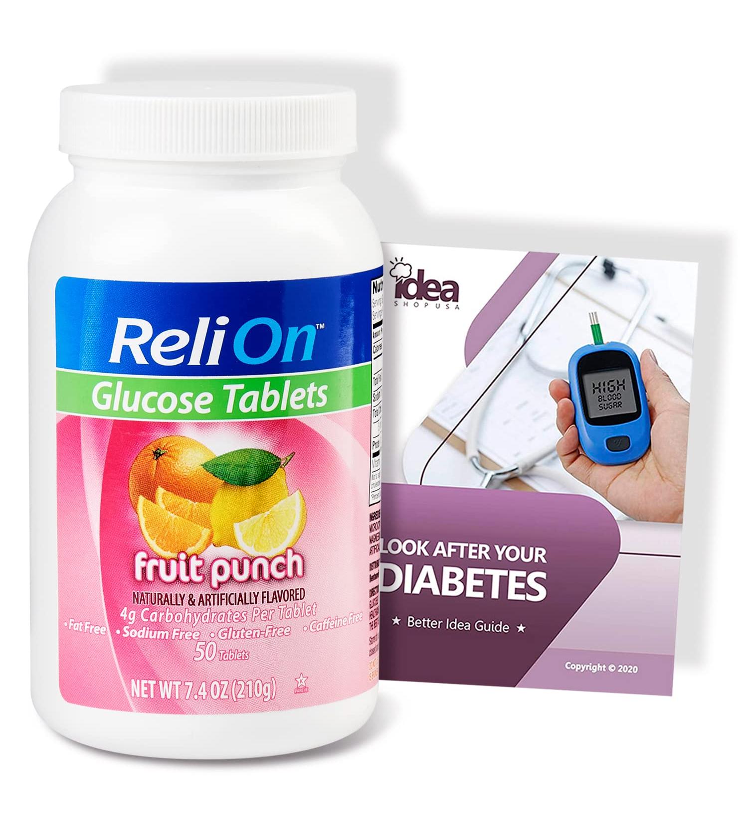 ReliOn Fruit Punch Glucose Tabs (1 Pack 50ct) - Diabetes Management - Buy Online on GoSupps.com