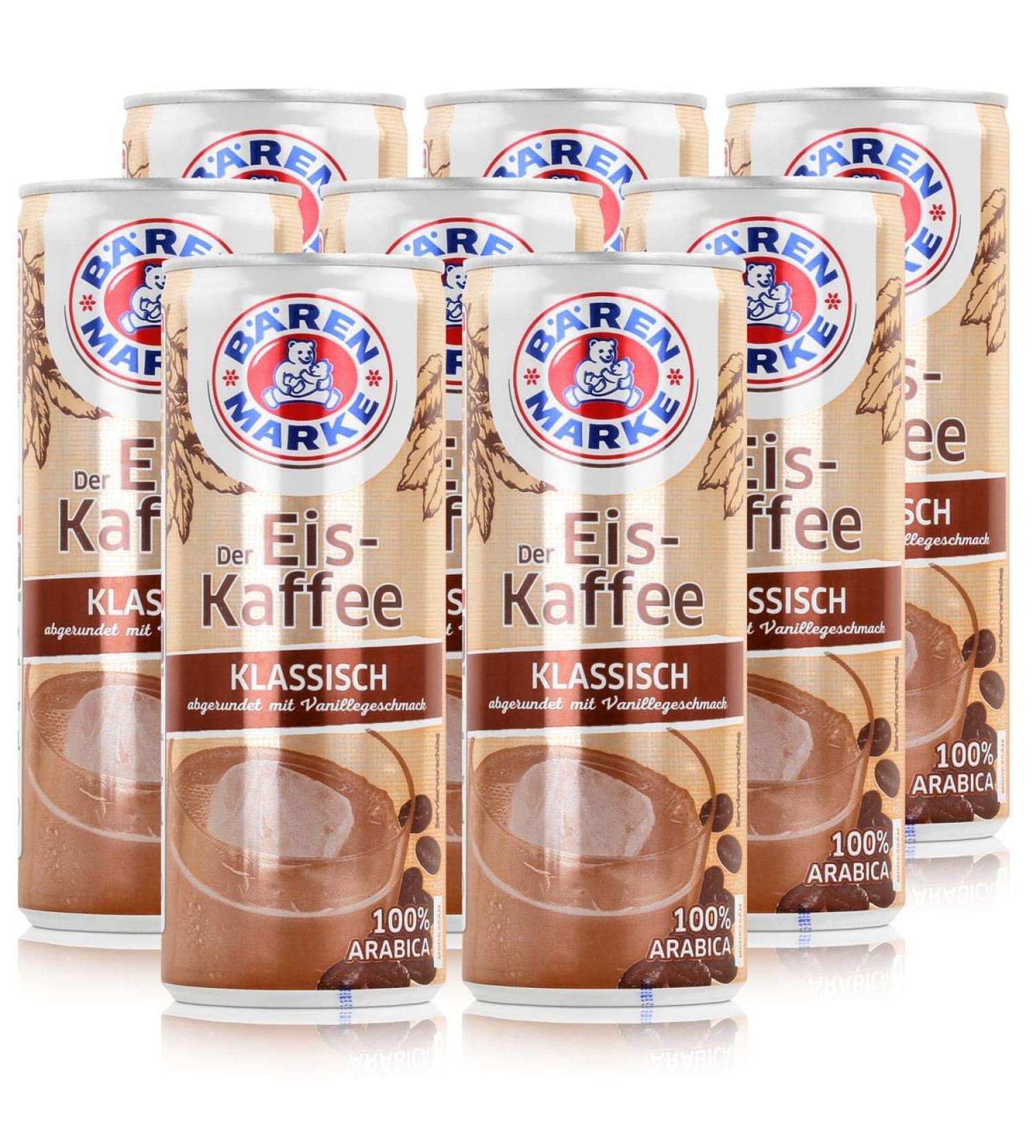 B renmarke Iced Coffee 0.25L Can - 1.8% Fat 100% Arabica Coffee - Pack of 8 - International Shipping Available - Buy Online on GoSupps.com