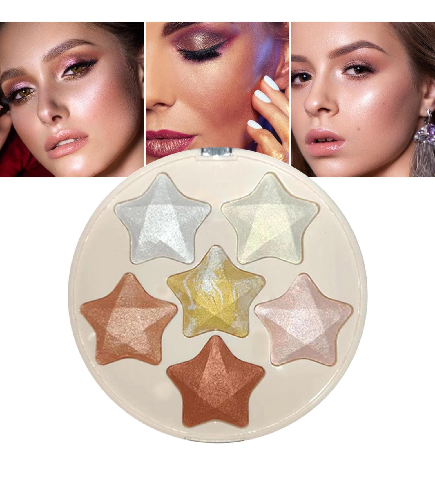 Shimmer Highlighter - Glitter Powder Palette for Natural Look - Contouring Highlighting Powder for Shopping Dating Traveling Home Working Gathering Azsul 01 - Buy Online on GoSupps.com