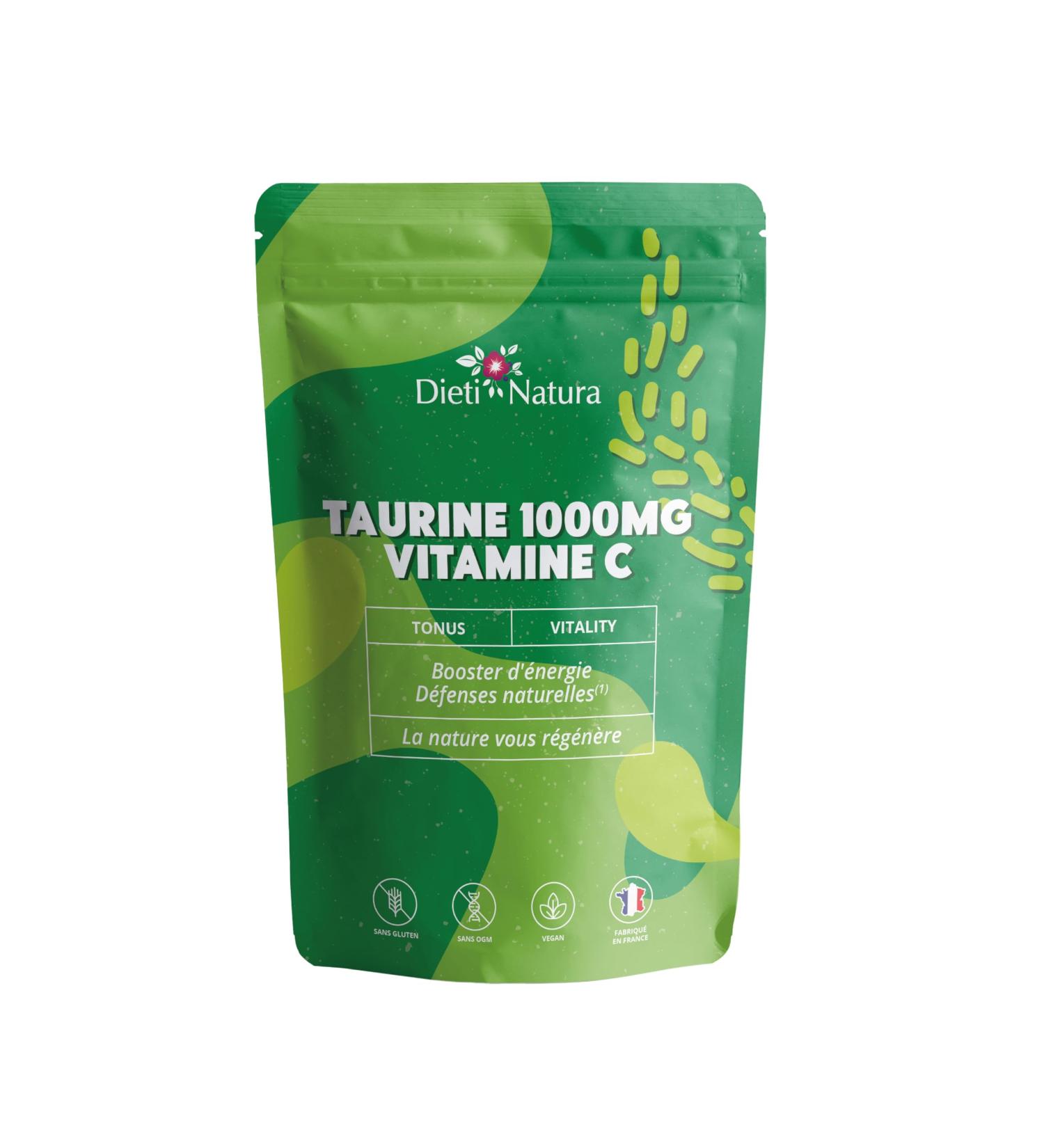 DIETI NATURA - Taurine And Vitamin C - Anti-Fatigue - Energy Booster - Natural Defense Support - Non-GMO & Gluten Free - Vegan - Made in France - 120 Capsules - Buy Online on GoSupps.com