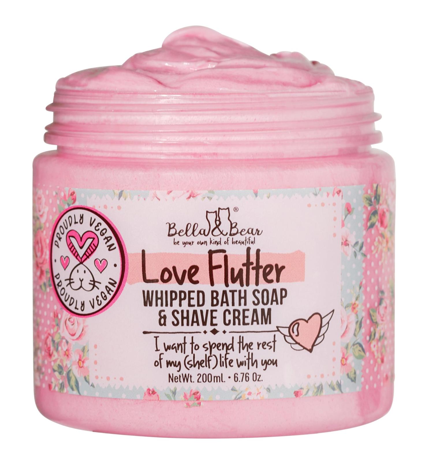 Bella & Bear Love Flutter Whipped Bath Soap & Shave Cream - Natural Paraben-Free Body Wash for Women & Girls | Vegan & Cruelty-Free Alternative - Buy Online on GoSupps.com